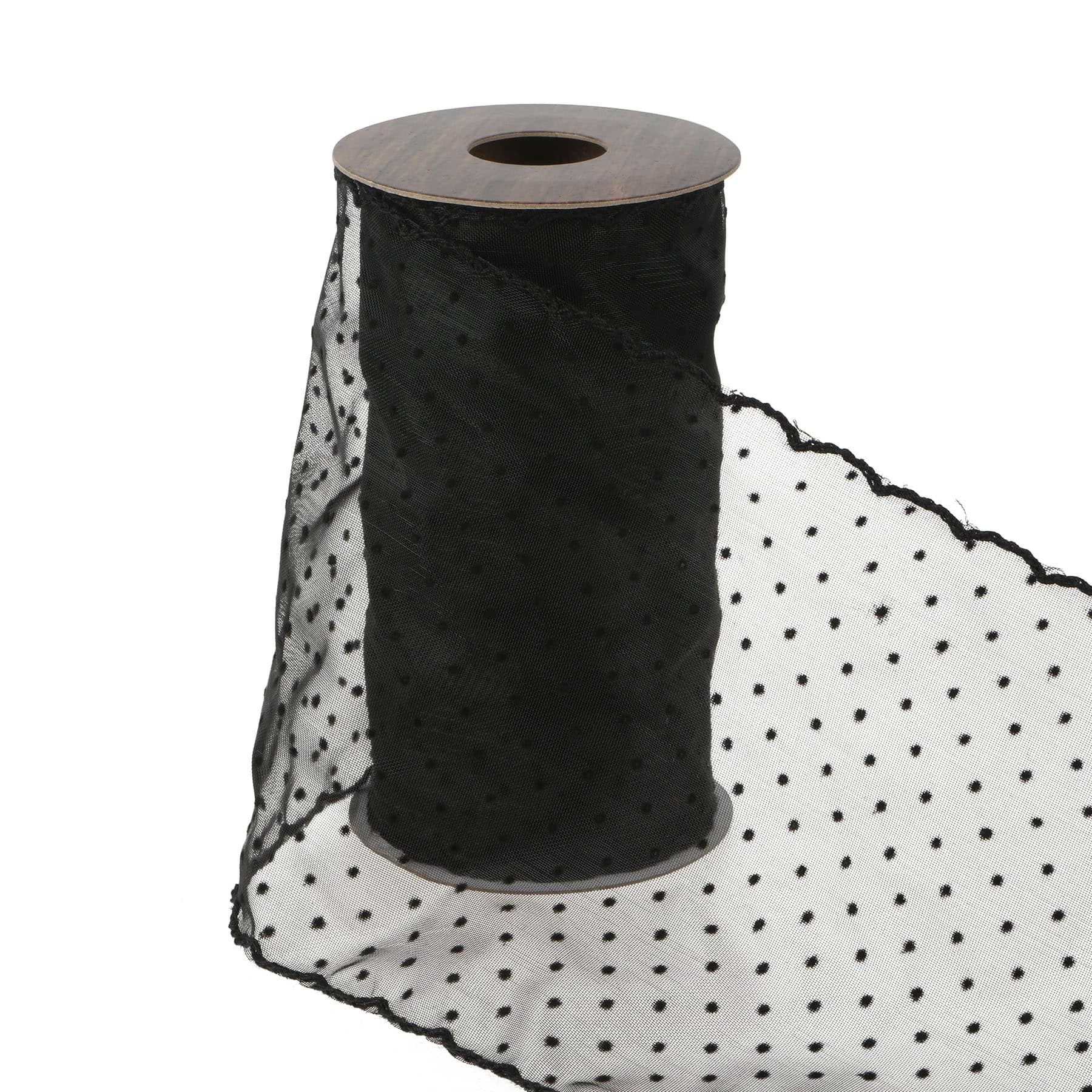 4&#x22; x 3yd. Black Dotted Sheer Ribbon by Ashland&#xAE; Gothic Bordeaux
