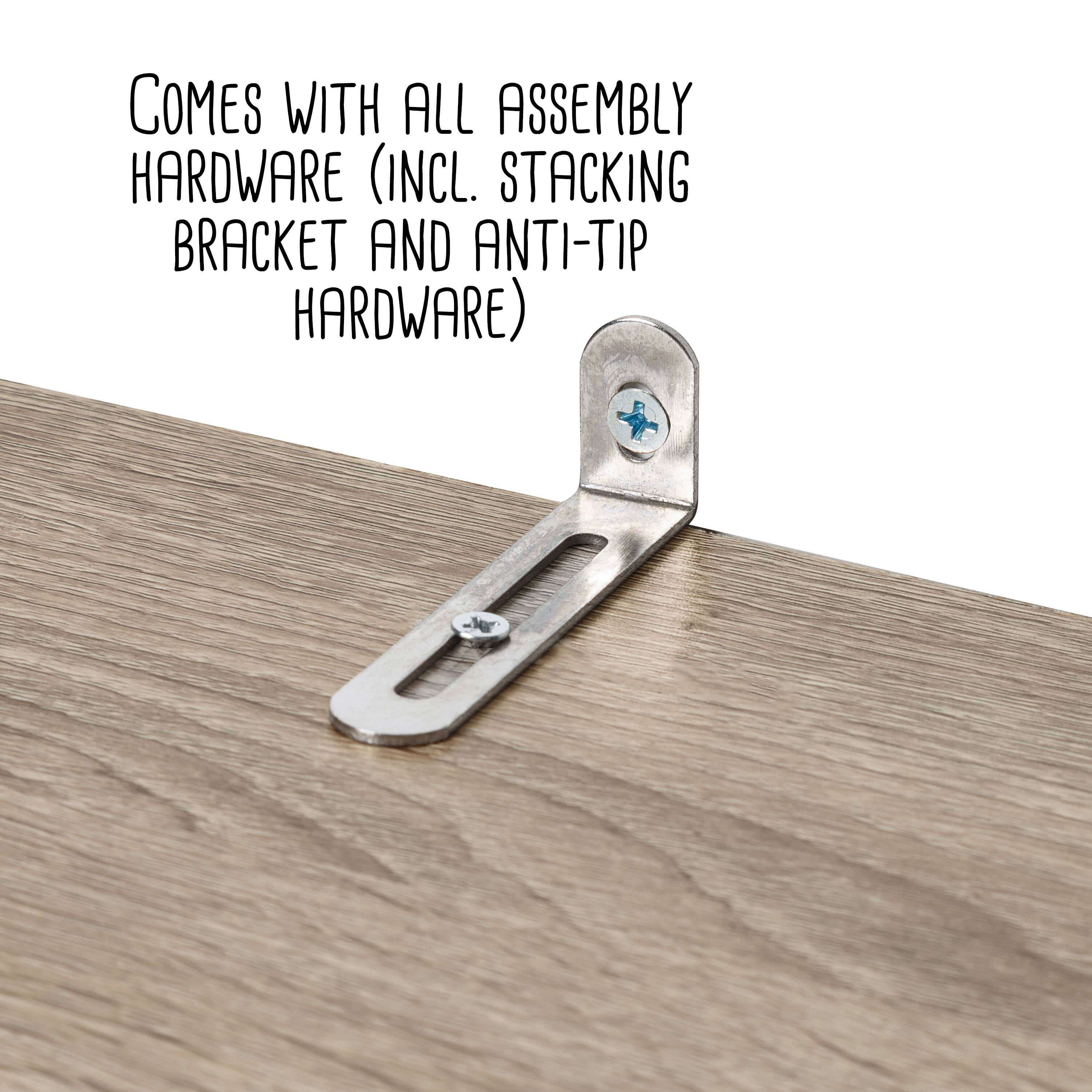 Honey Can Do Brown Tall & Narrow Stackable Storage Drawers with Wood Finish