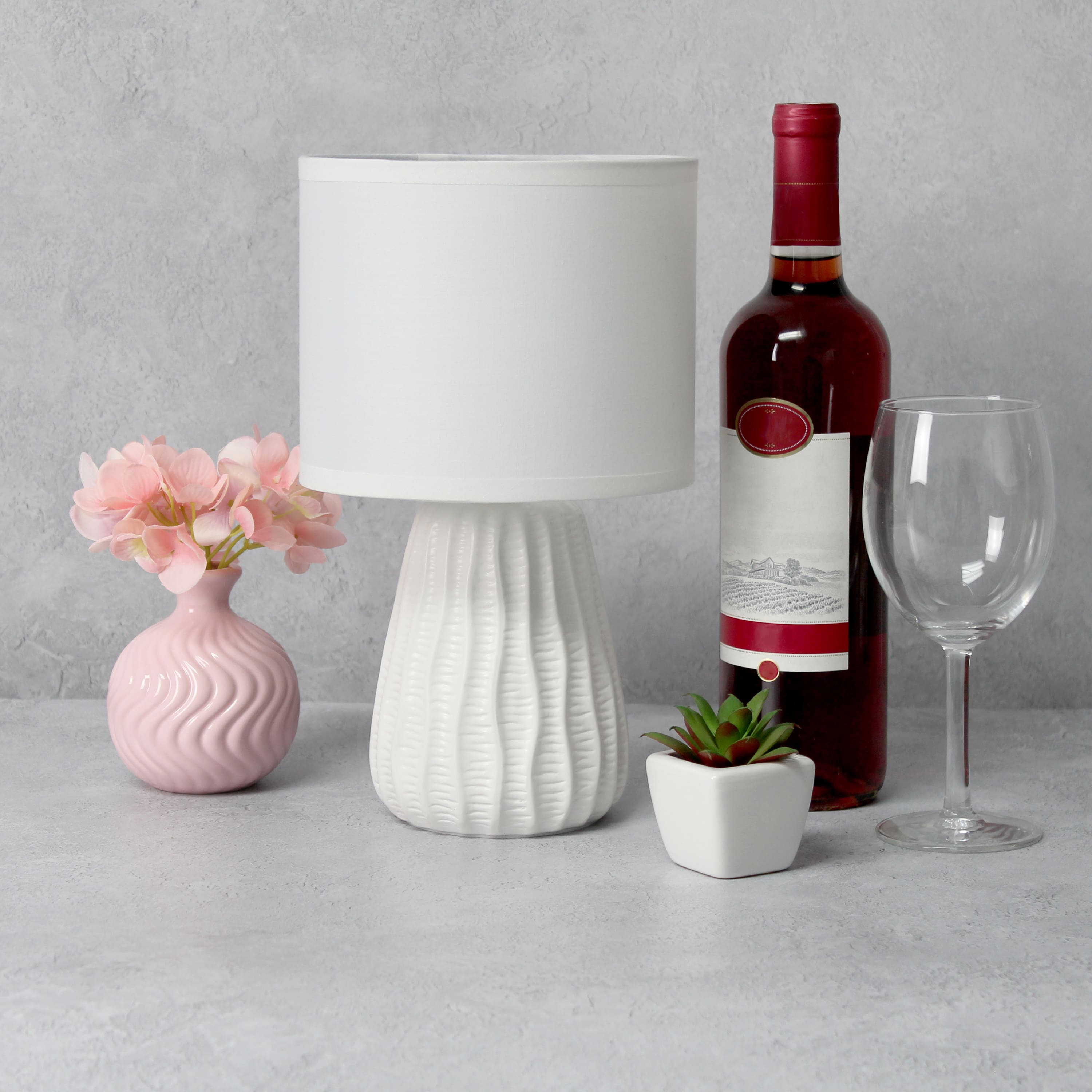 Simple Designs 11&#x22; Mini Ceramic Pastel Table Lamp