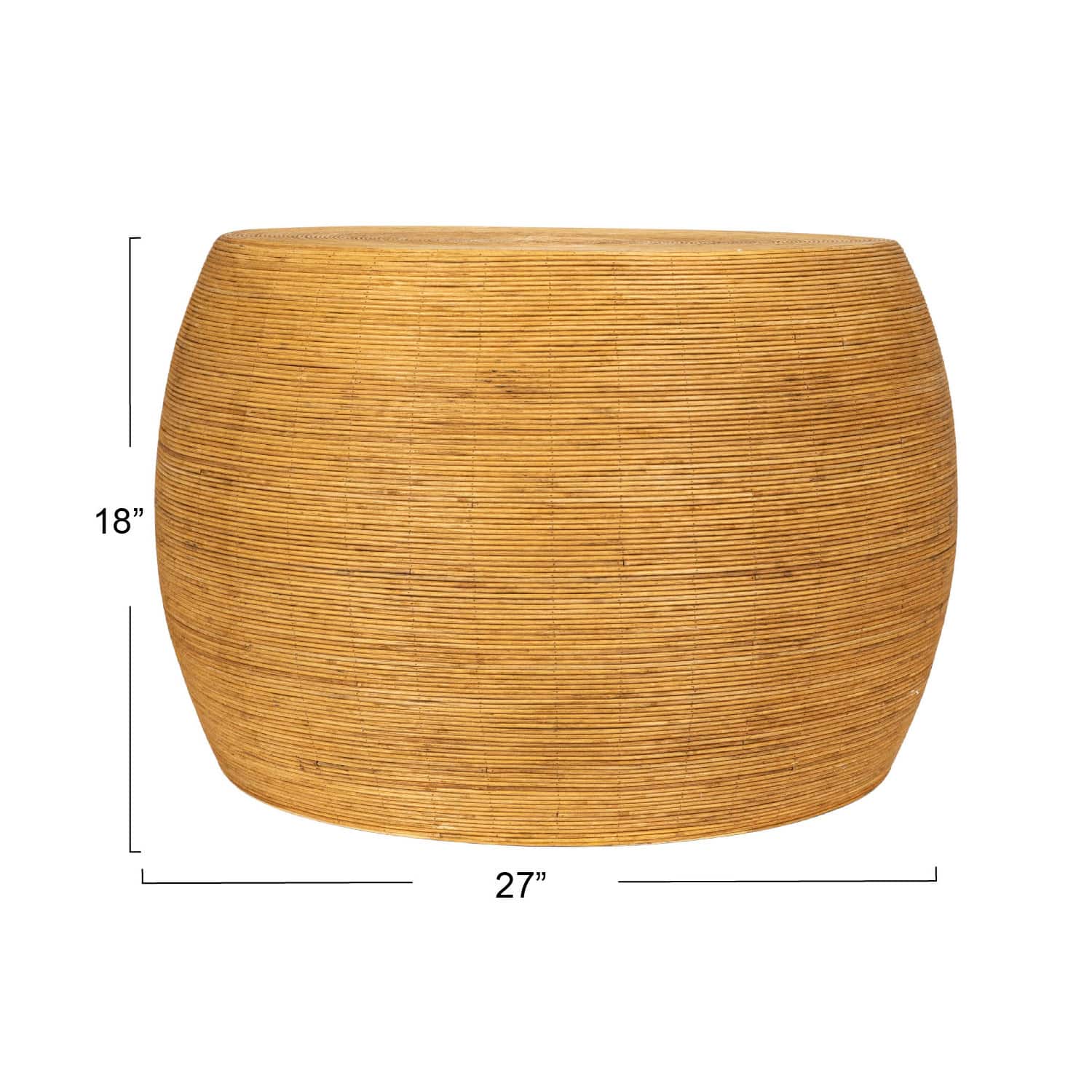 Hello Honey® 18" Natural Wide Rattan Round Accent Table