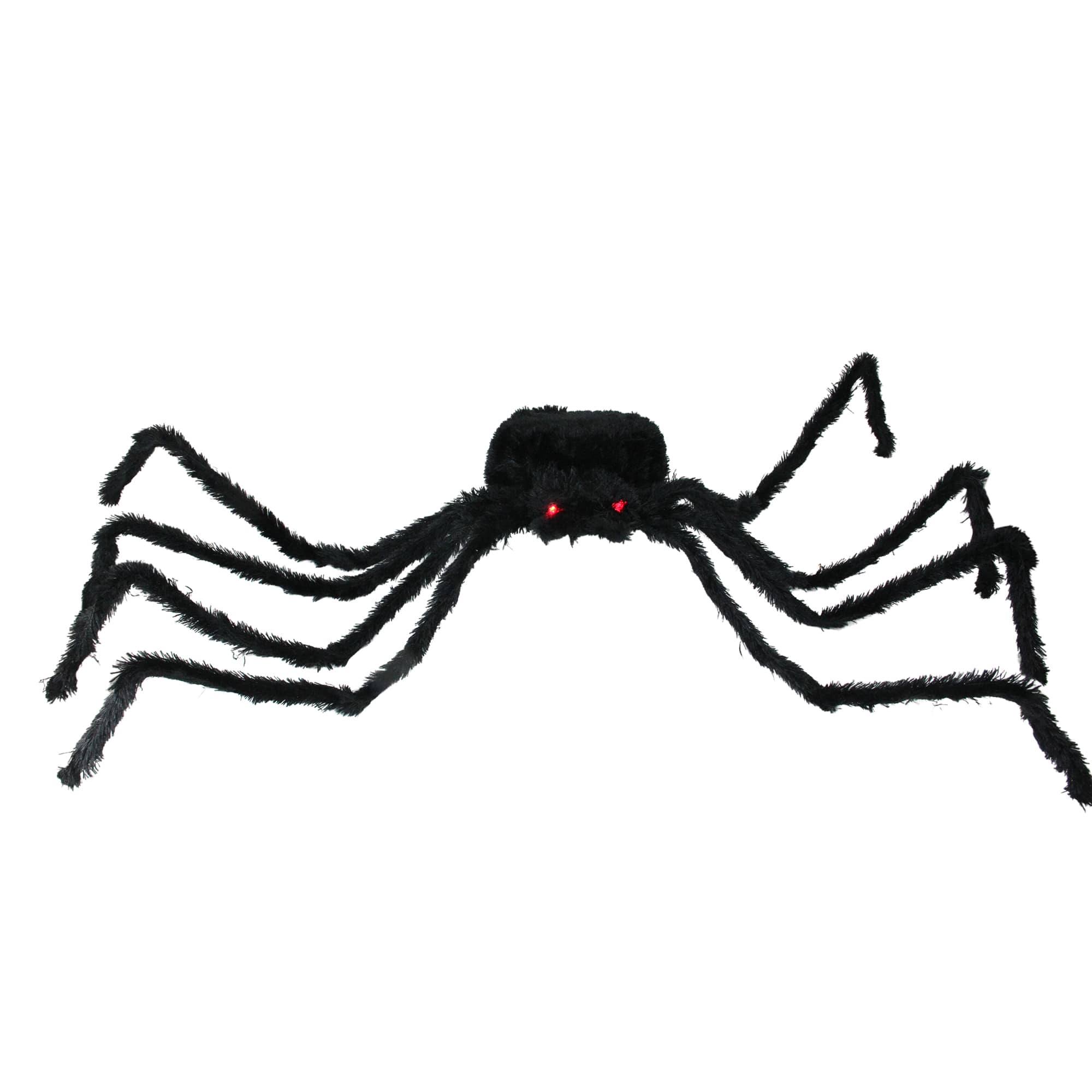 44&#x22; Lighted Black Spider with Red Eyes Halloween Decoration