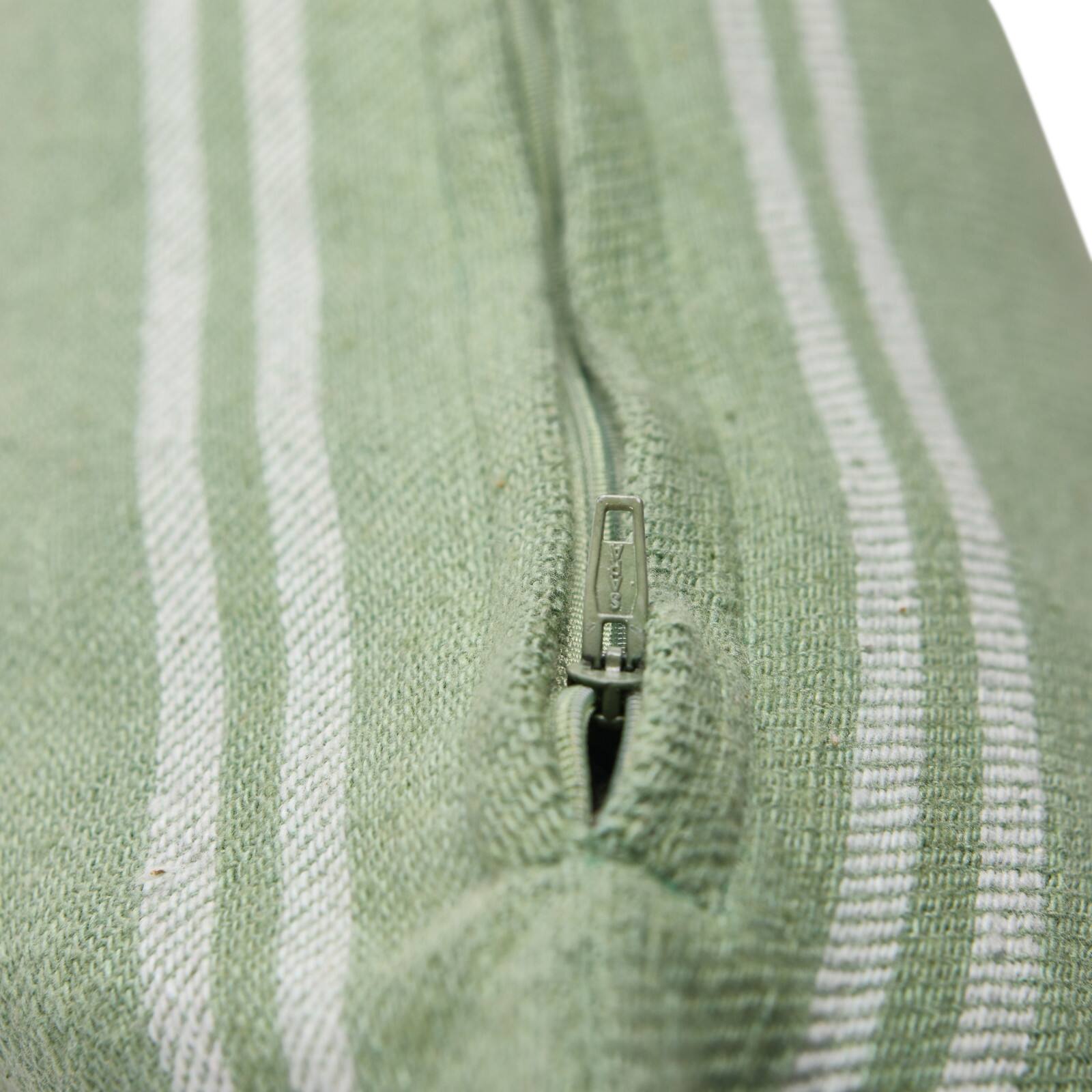 Hello Honey® Green Square Interwoven Double-Striped Cotton Pillow Cover