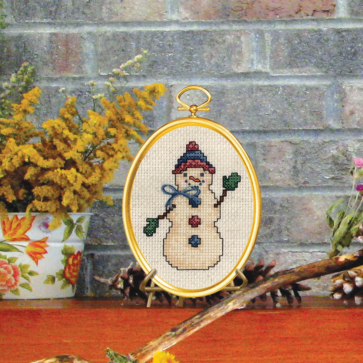 Janlynn® Friendly Snowman with Frame Counted Cross Stitch Kit