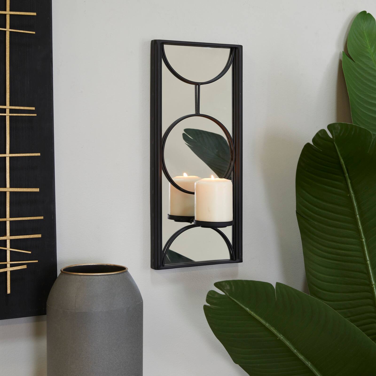 CosmoLiving by Cosmopolitan Black Metal Modern Wall Sconce