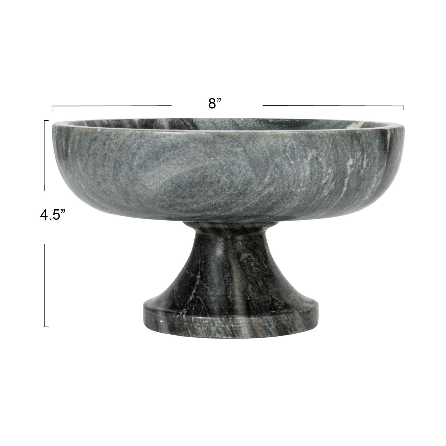Hello Honey® 8" Gray Marble Footed Pedestal Bowl