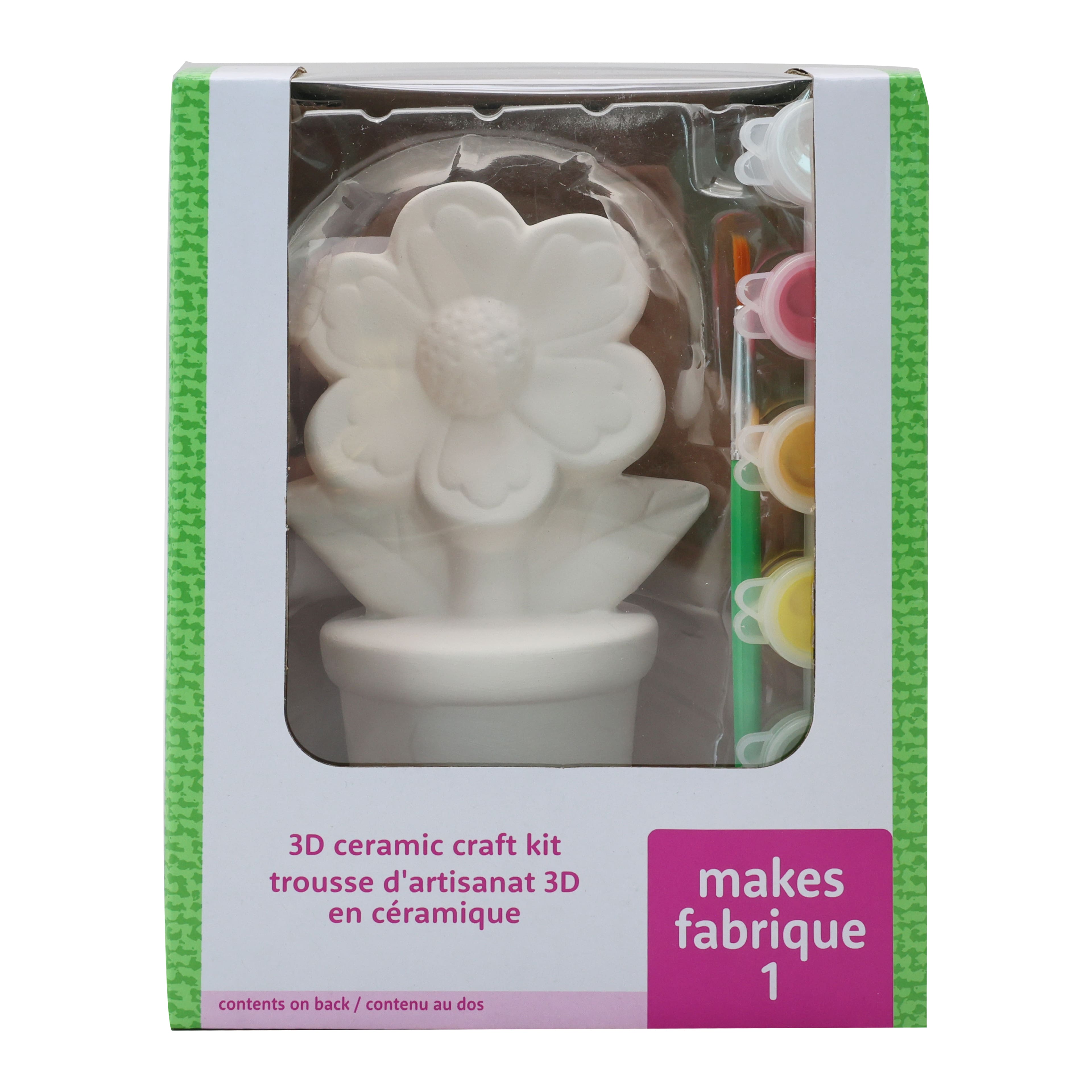 Paint Your Own 3D Ceramic Potted Flower Kit by Creatology&#x2122;