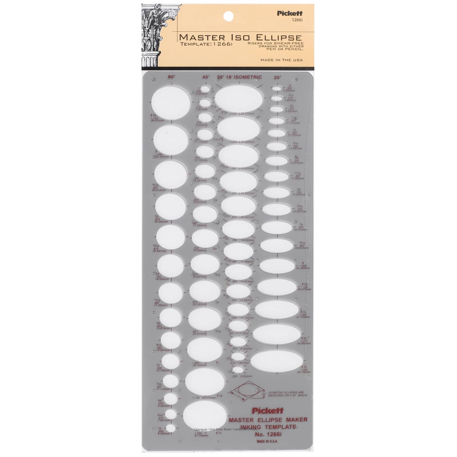 Pickett Isometric Ellipse Master Template