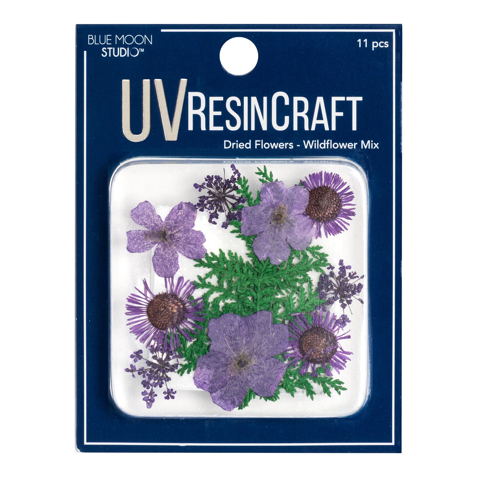 12 Packs: 11 ct. (132 total) Blue Moon Studio&#x2122; UV Resin Craft Purple Dried Wildflower Mix