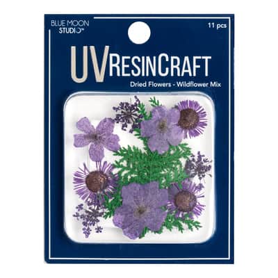 UV Resin Dried Wild Flowers, Purple image