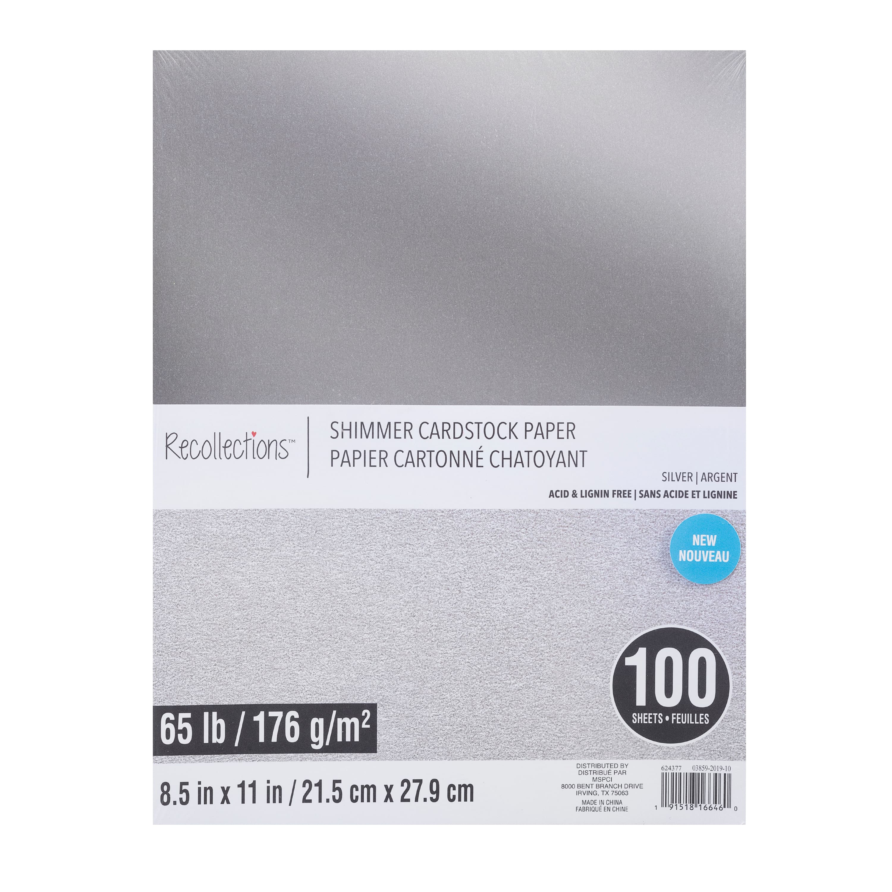 Recollections 8.5 x 11 100 Sheets Blue Hues Shimmer Cardstock Paper - Each