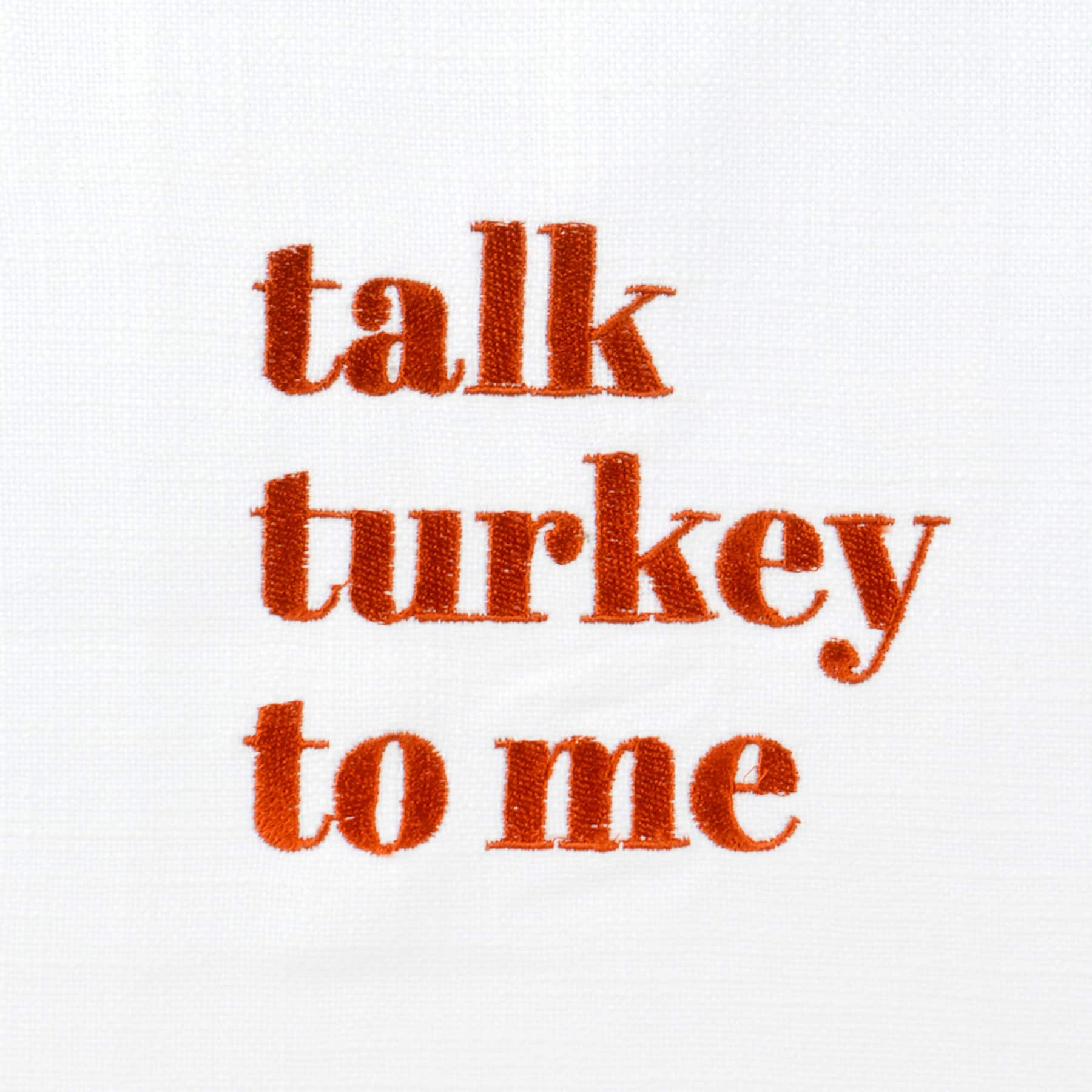 Talk Turkey to Me Embroidered Tea Towel by Makery&#x2122;