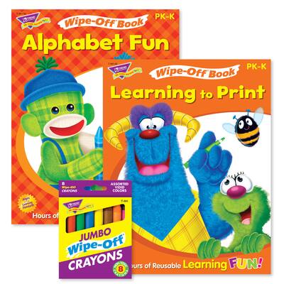 Trend Enterprises® Alphabet Fun & Learning to Print Books & Crayons ...