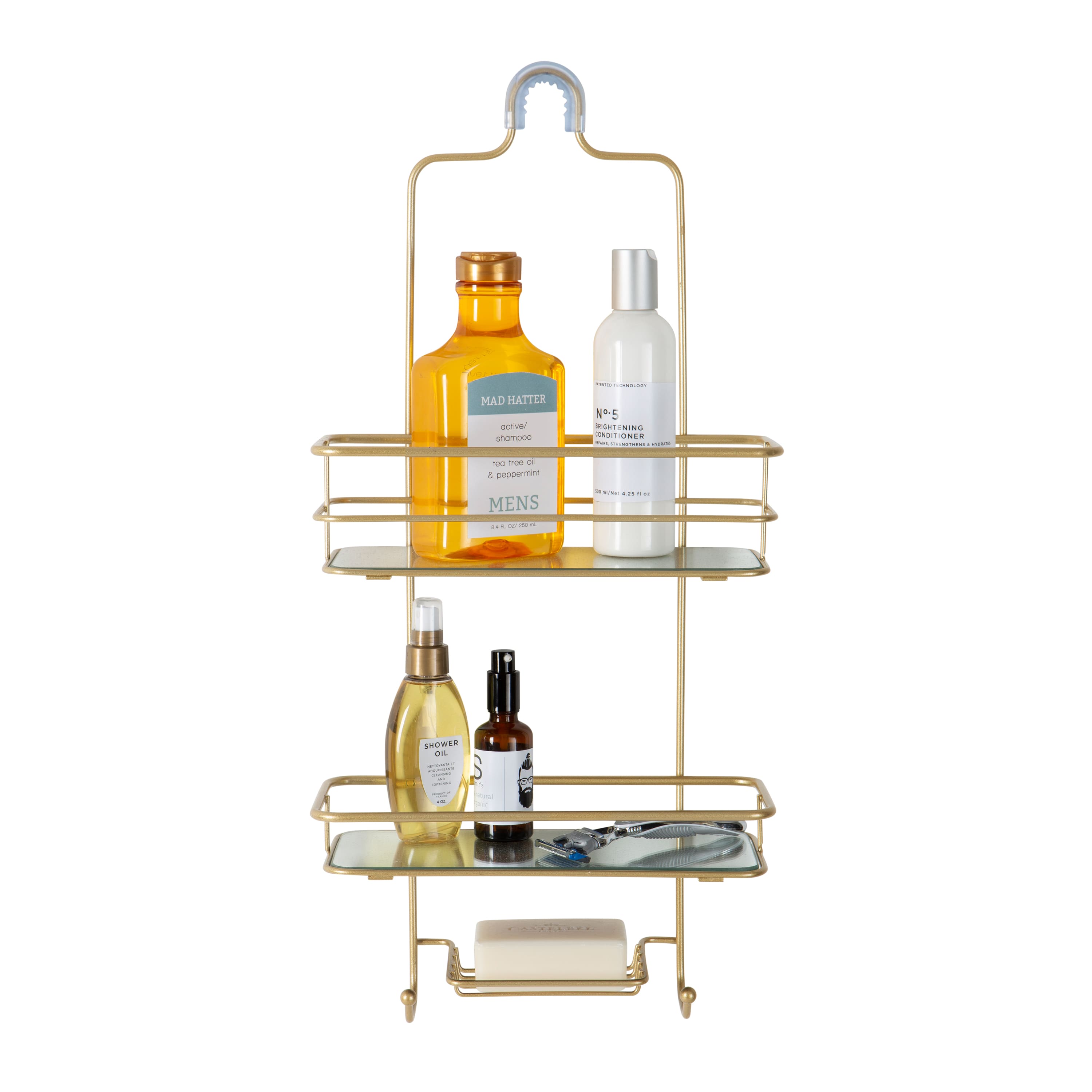 Elle Décor Limoges Collection Satin Gold Shower Caddy