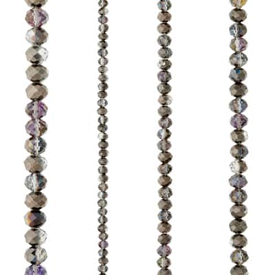 Gray Faceted Glass Rondel Beads by Bead Landing™ image