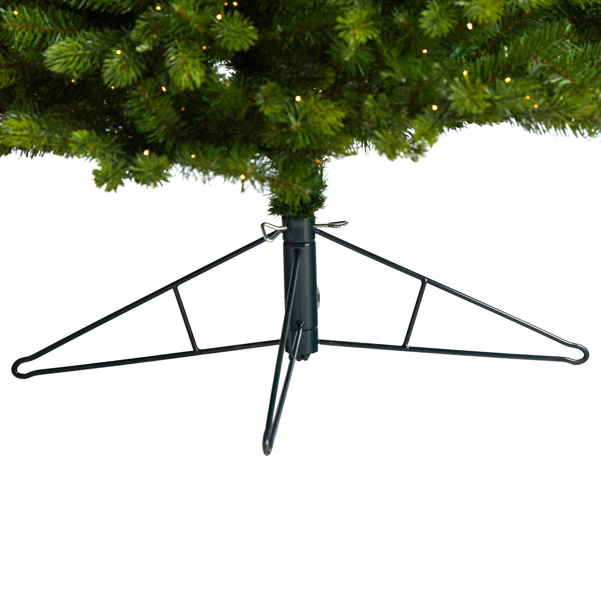 9.5ft. Pre-Lit Slim Colorado Mountain Spruce Artificial Christmas Tree, Multifunction White Micro LED Lights