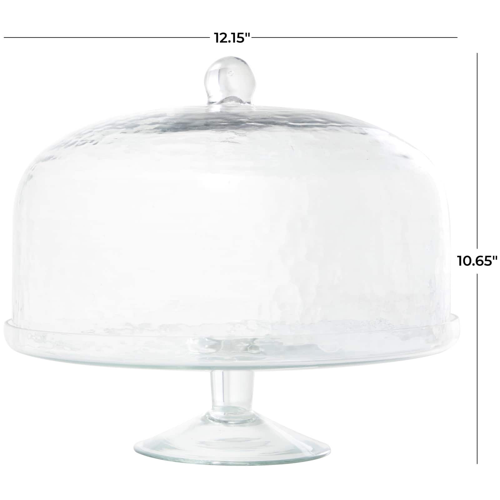12&#x22; Clear Glass Cake Stand with Glass Dome