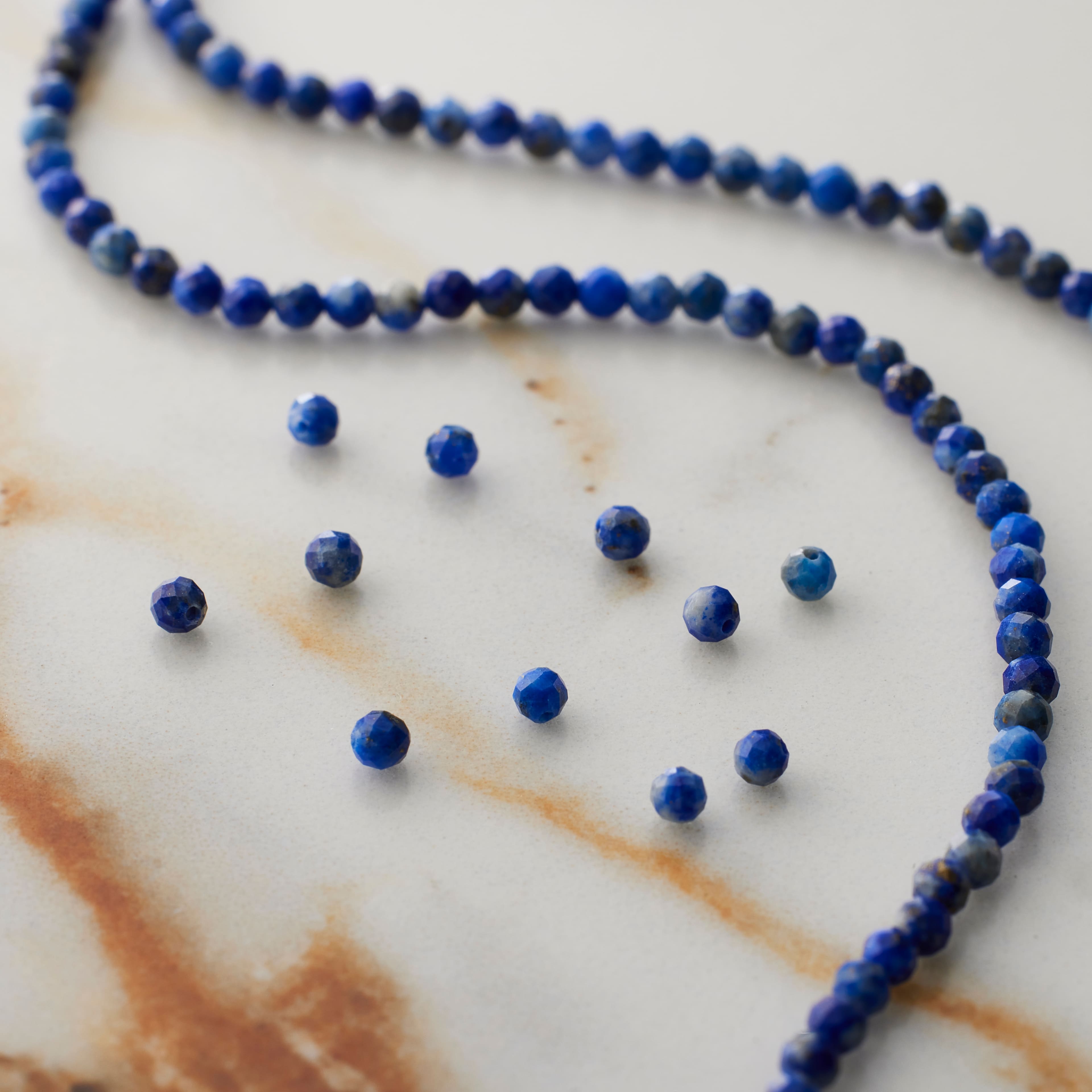 Dyed Lapis Faceted Round Beads, 2mm by Bead Landing&#x2122;