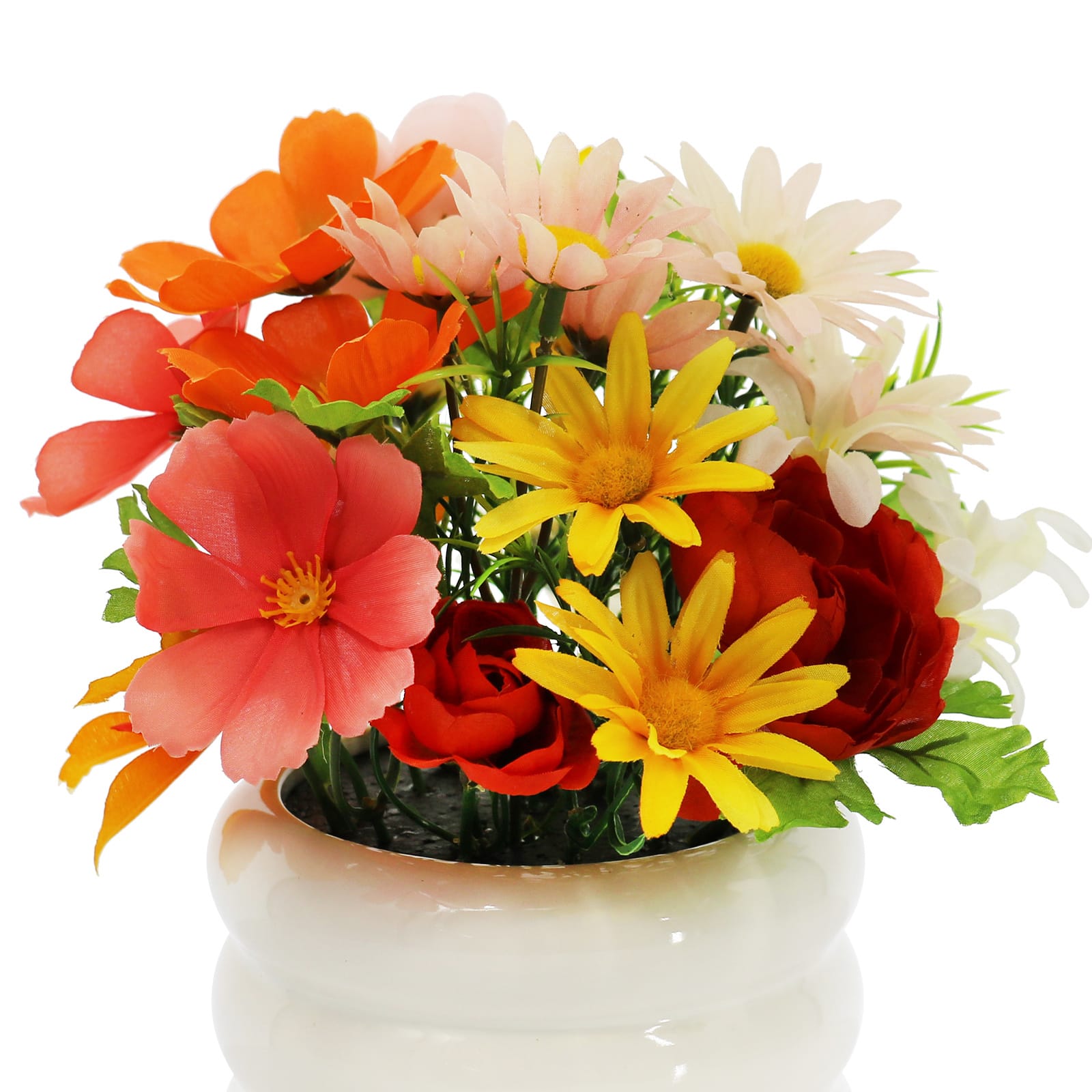 9&#x22; Multicolor Mixed Ranunculus Arrangement in White Container by Ashland&#xAE;