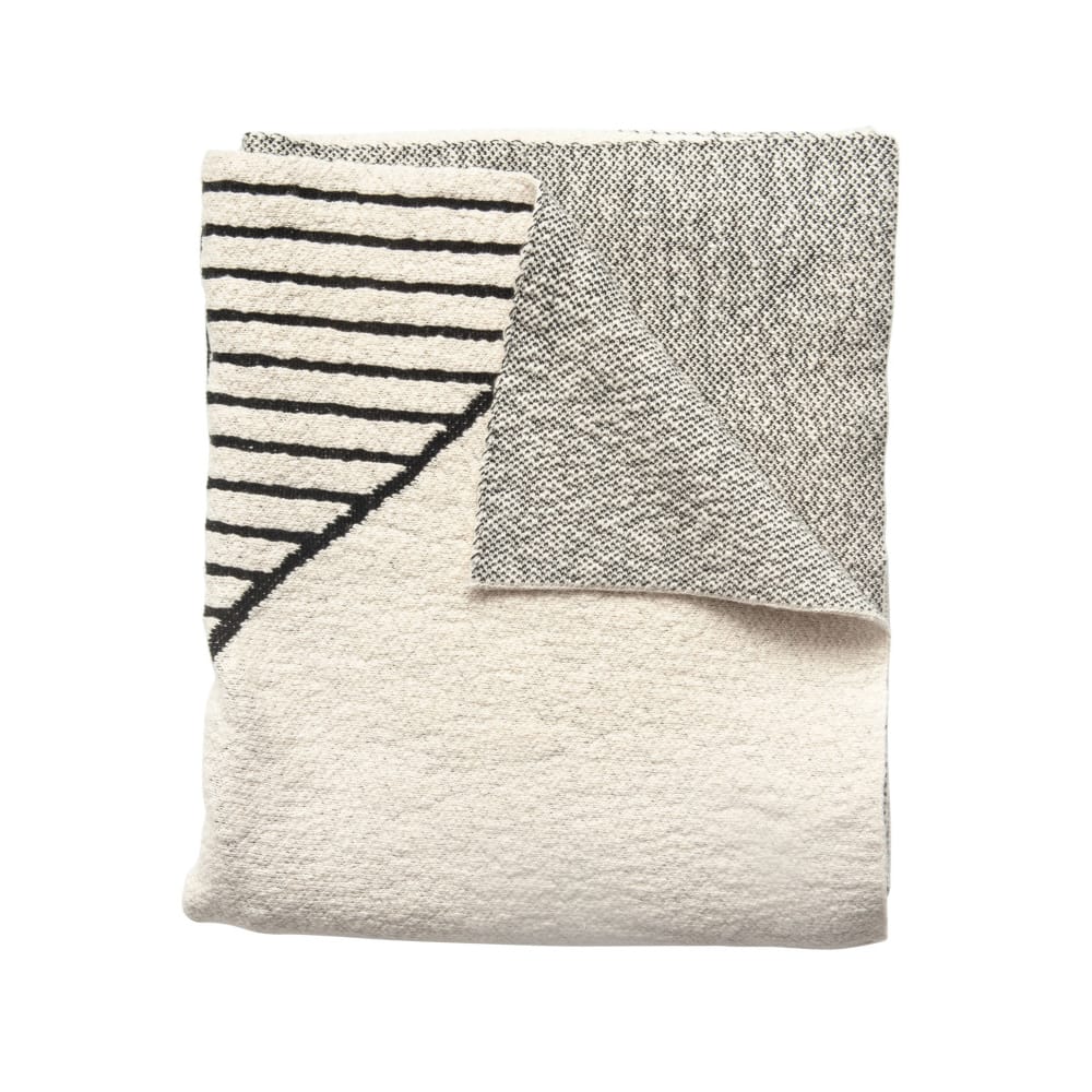 Hello Honey® Black & Cream Cotton Knit Throw Blanket