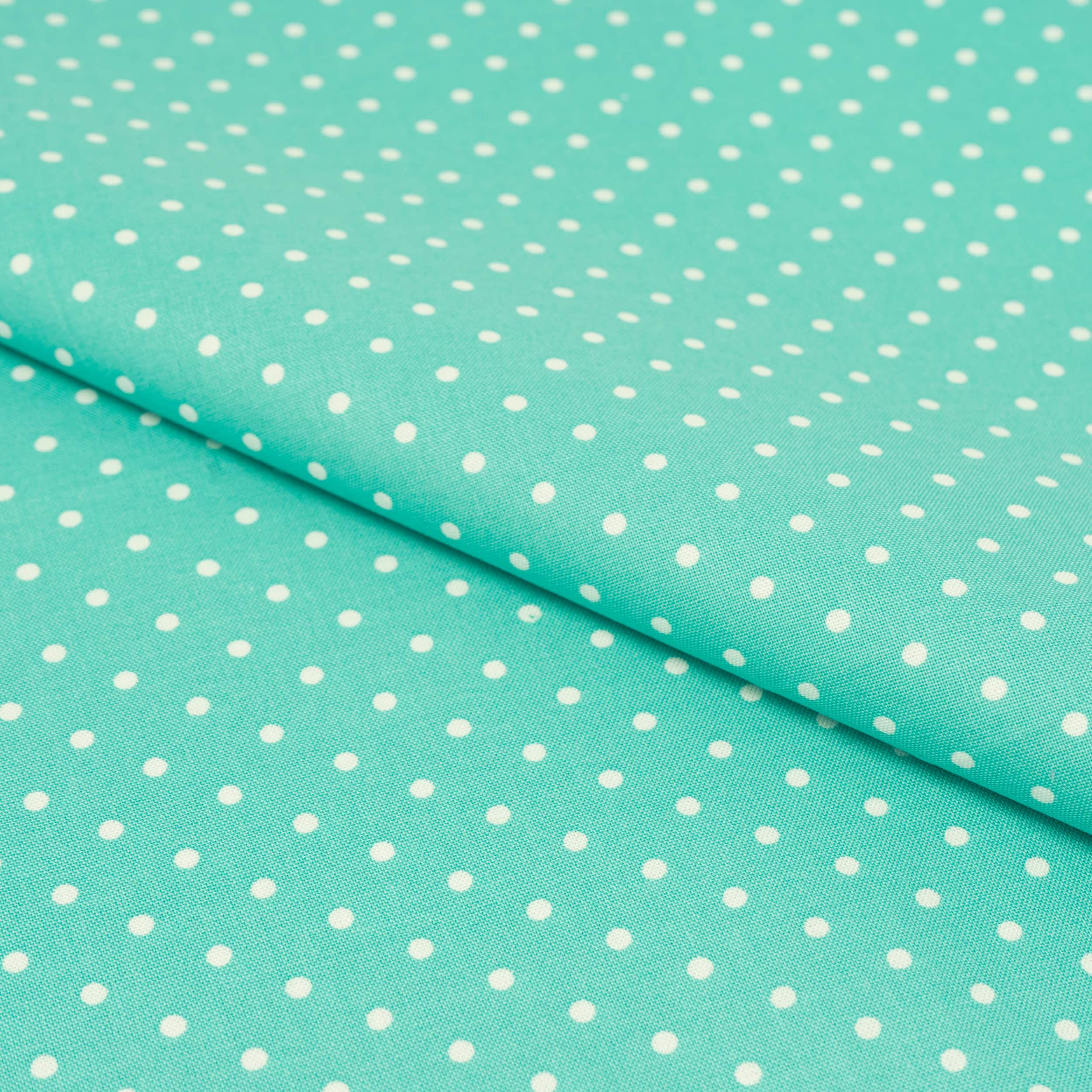 SINGER Aqua Small Dots Cotton Fabric