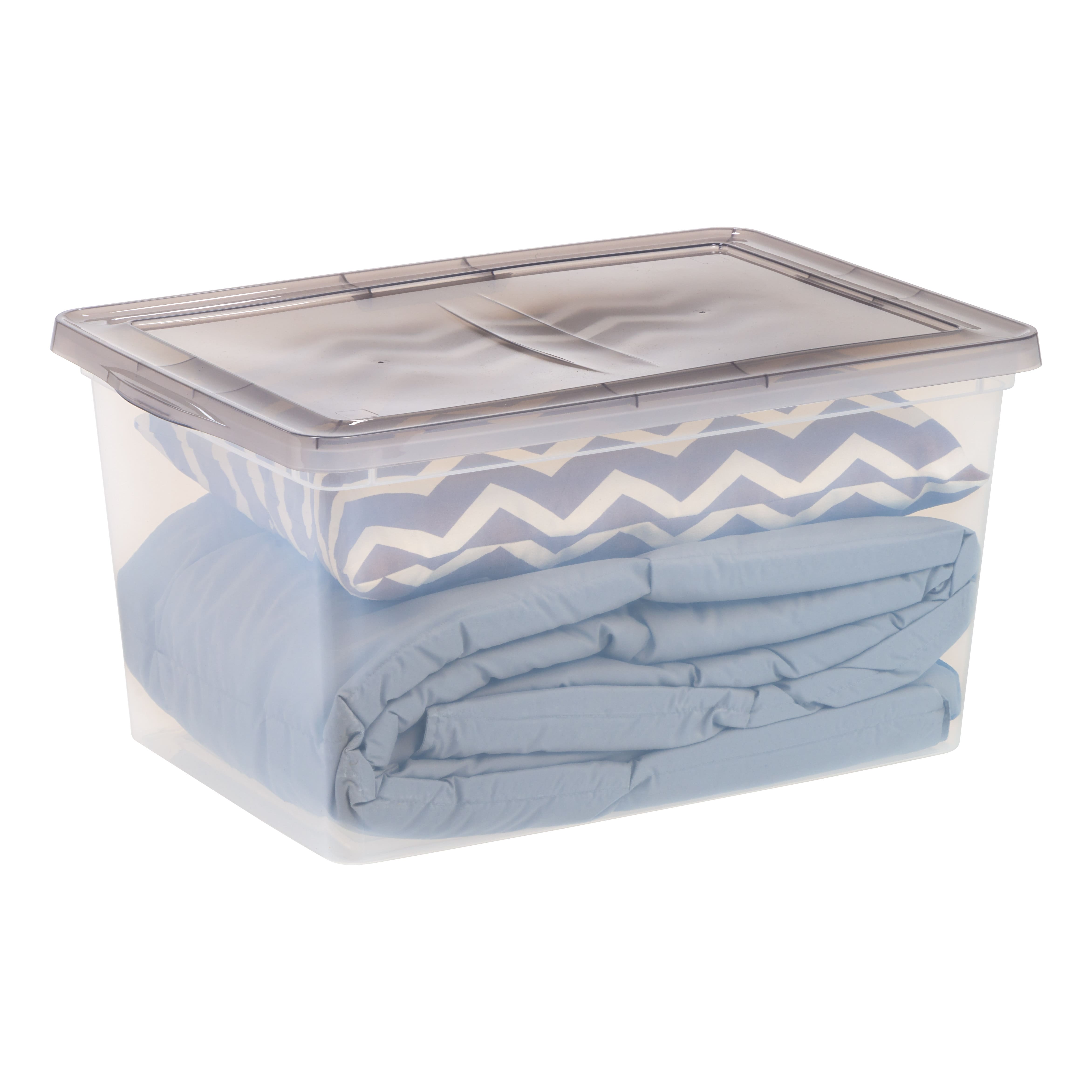 IRIS® 58qt. Clear Snap Top Storage Box with Gray Lid