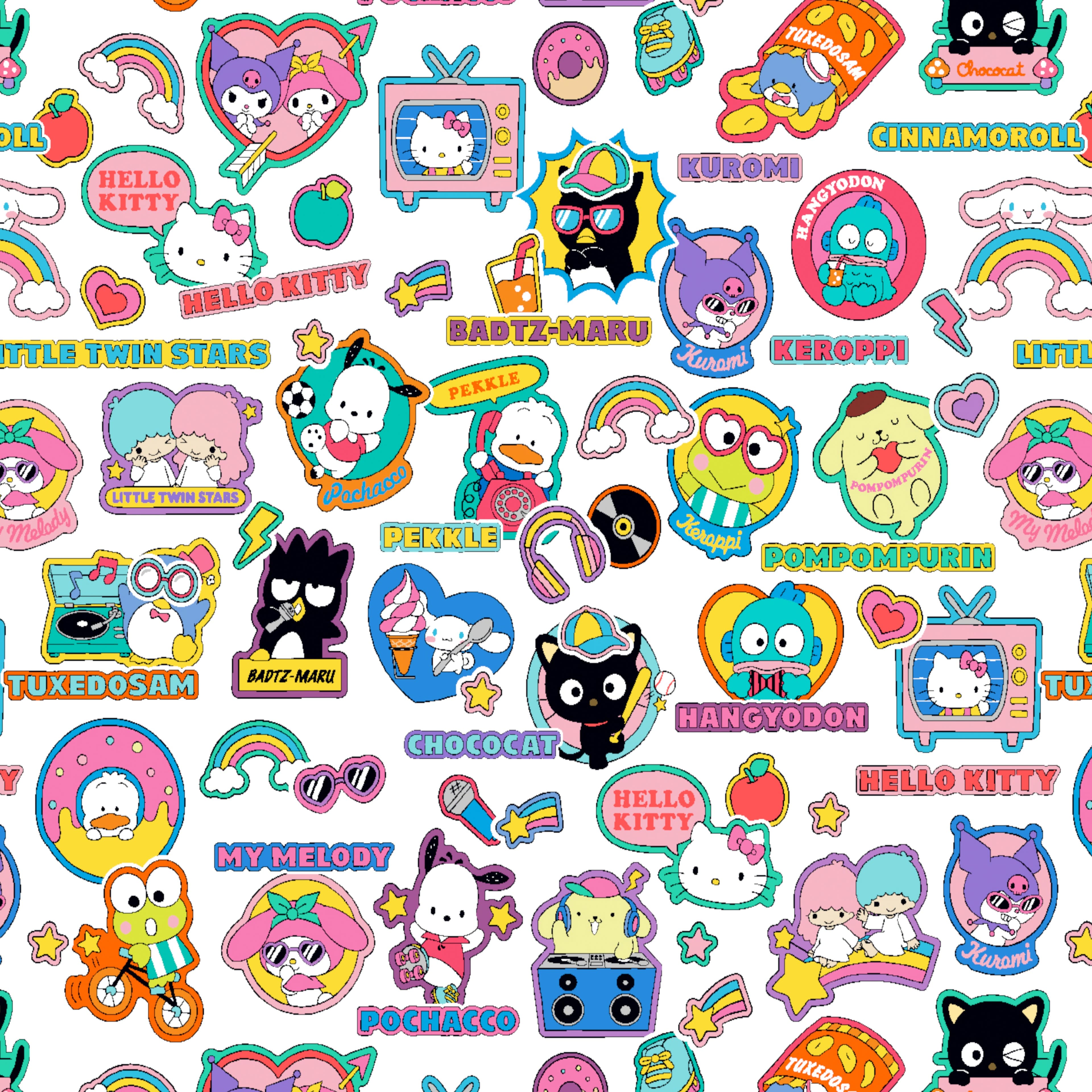 Hello Kitty® Friends & Stickers Cotton Fabric
