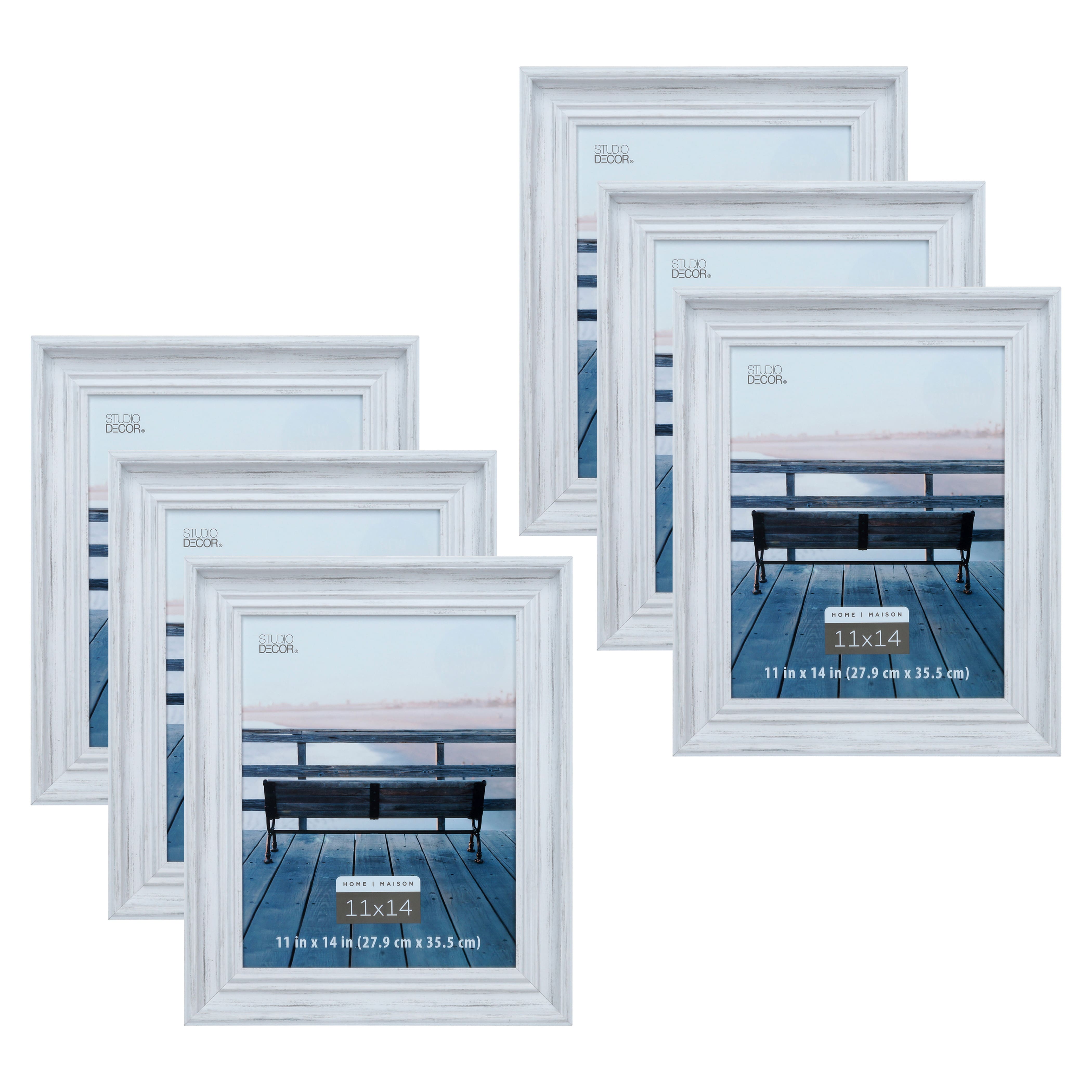 6 Pack: Home White Distressed Catalina Frame by Studio Décor®