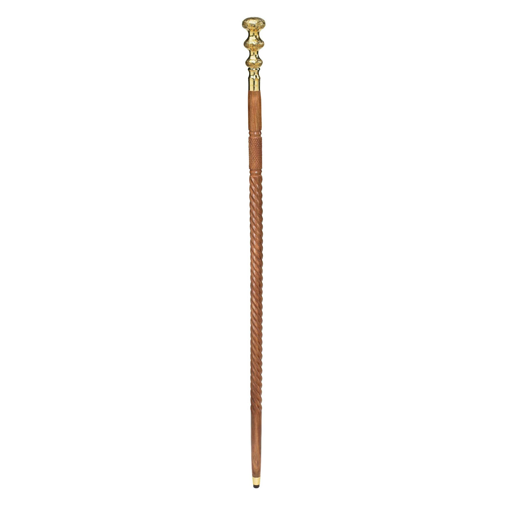 Empress Collection: Brass Capstick Solid Hardwood Walking Stick