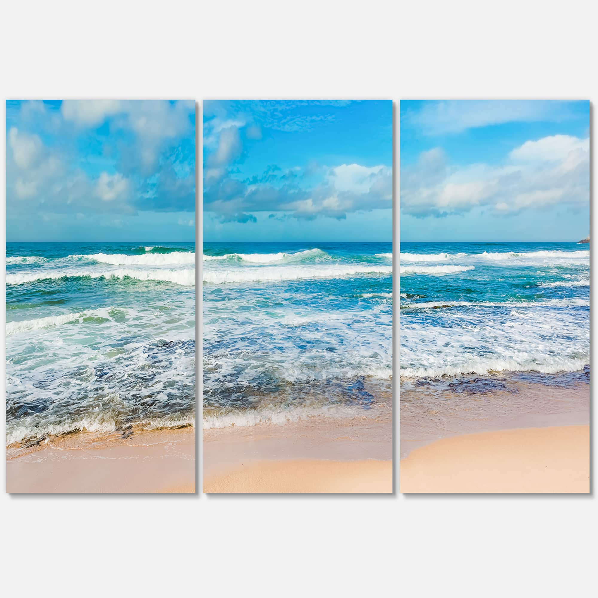 Designart - Indian Ocean Panoramic View - Extra Large Seashore Canvas Art