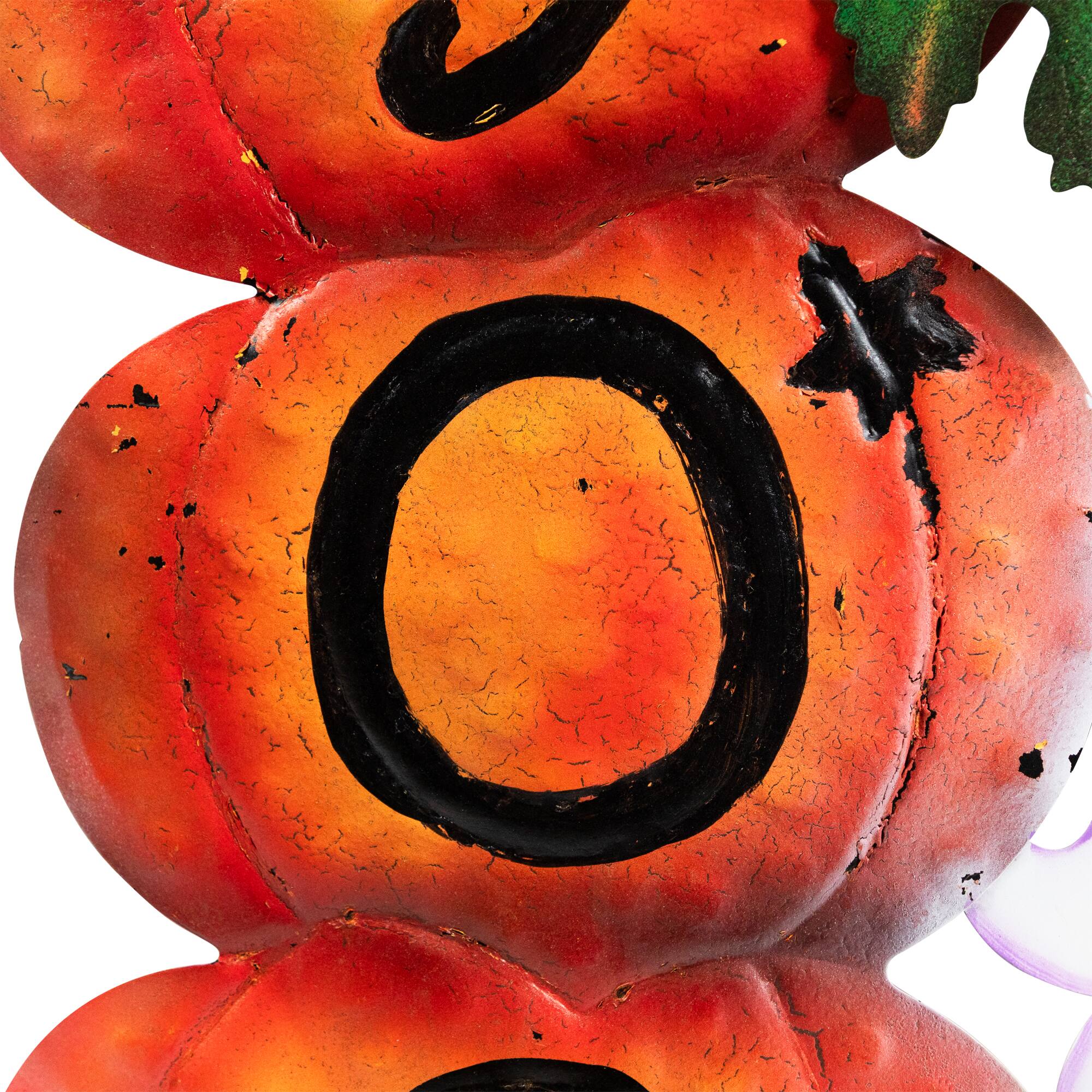 33&#x22; Orange &#x26; Black Stacked Pumpkins Outdoor Halloween Decoration