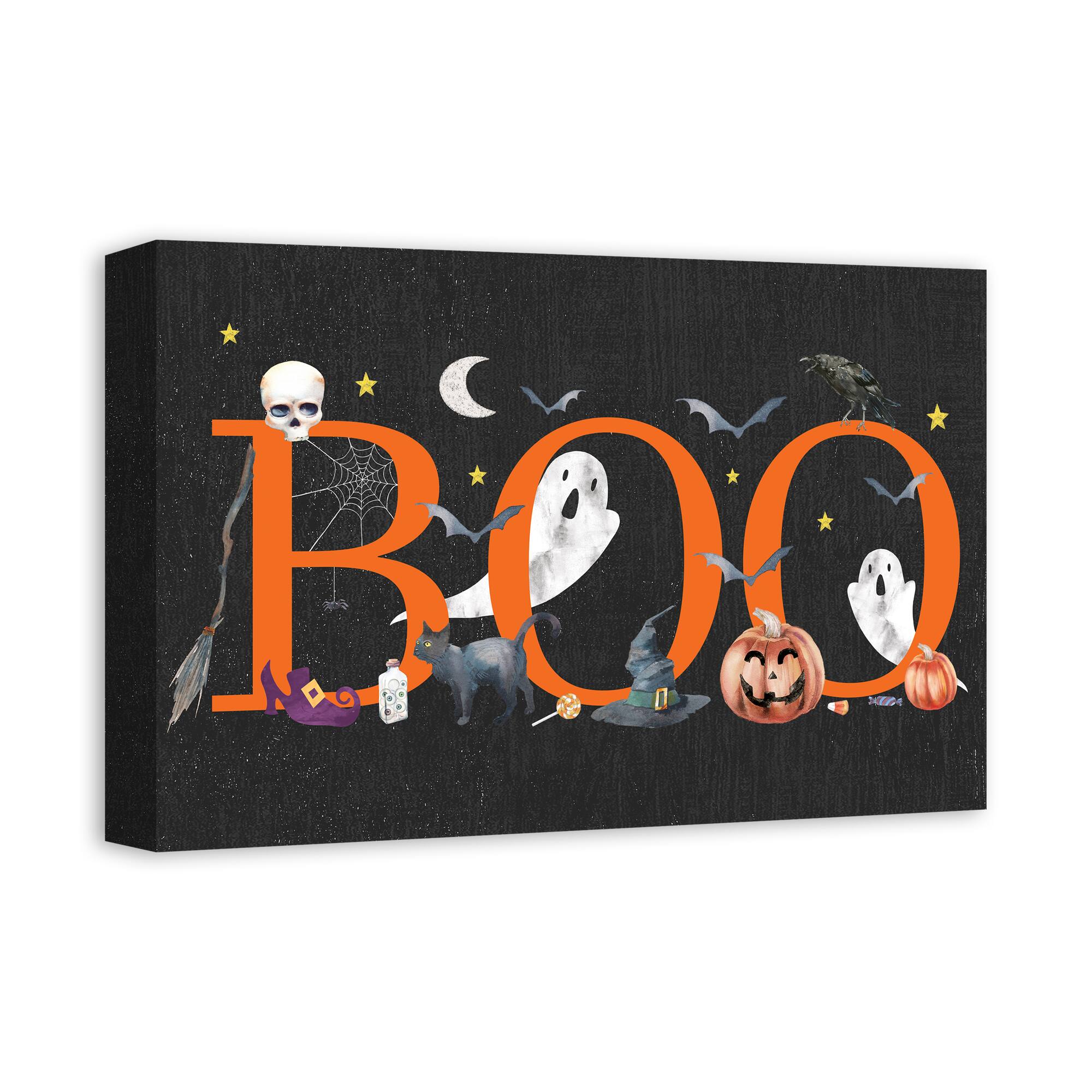 Boo Halloween Icons 18&#x22; x 12&#x27; Canvas Wall Art