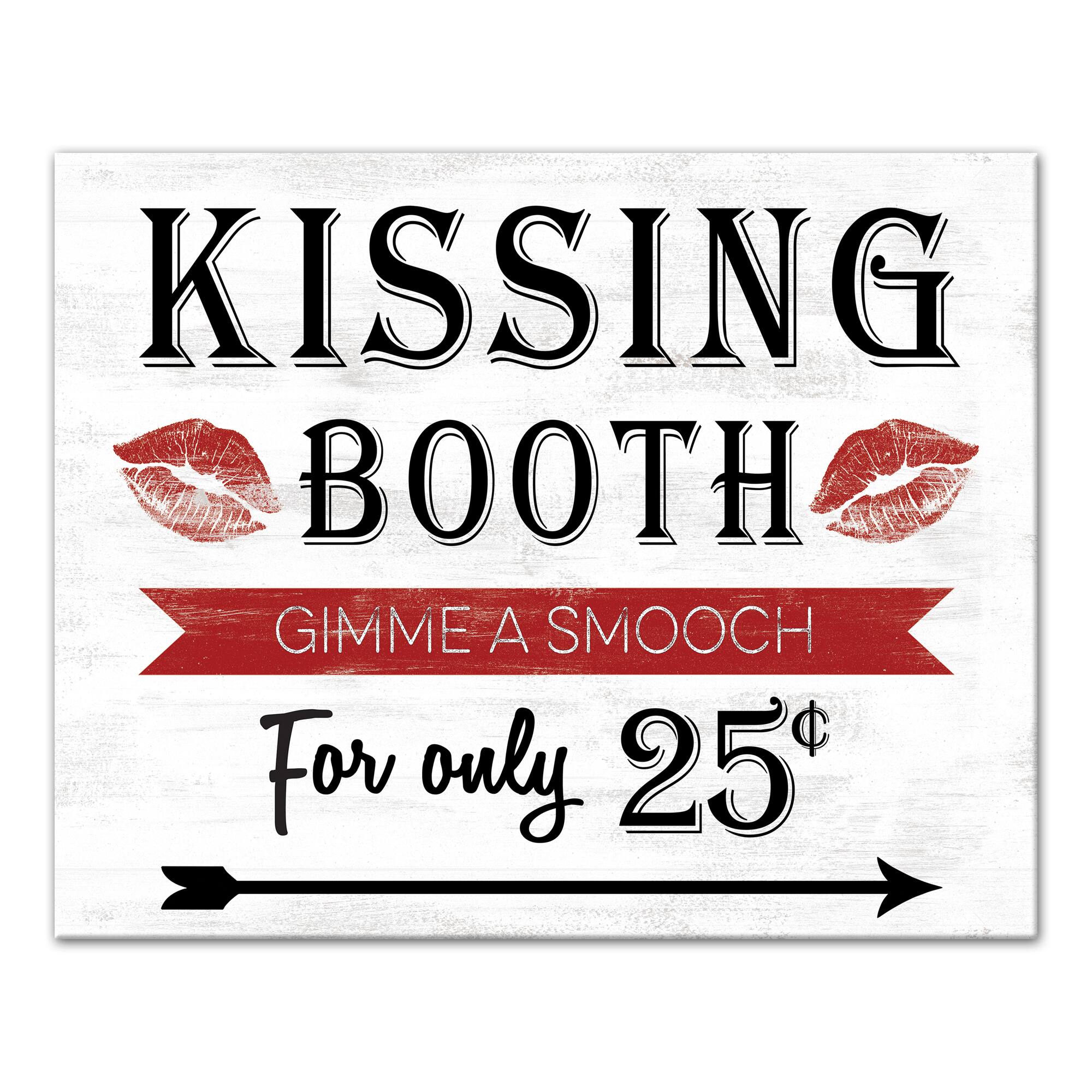 Kissing Booth Sign Canvas Wall Art