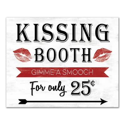 Kissing Booth Sign Canvas Wall Art | Michaels