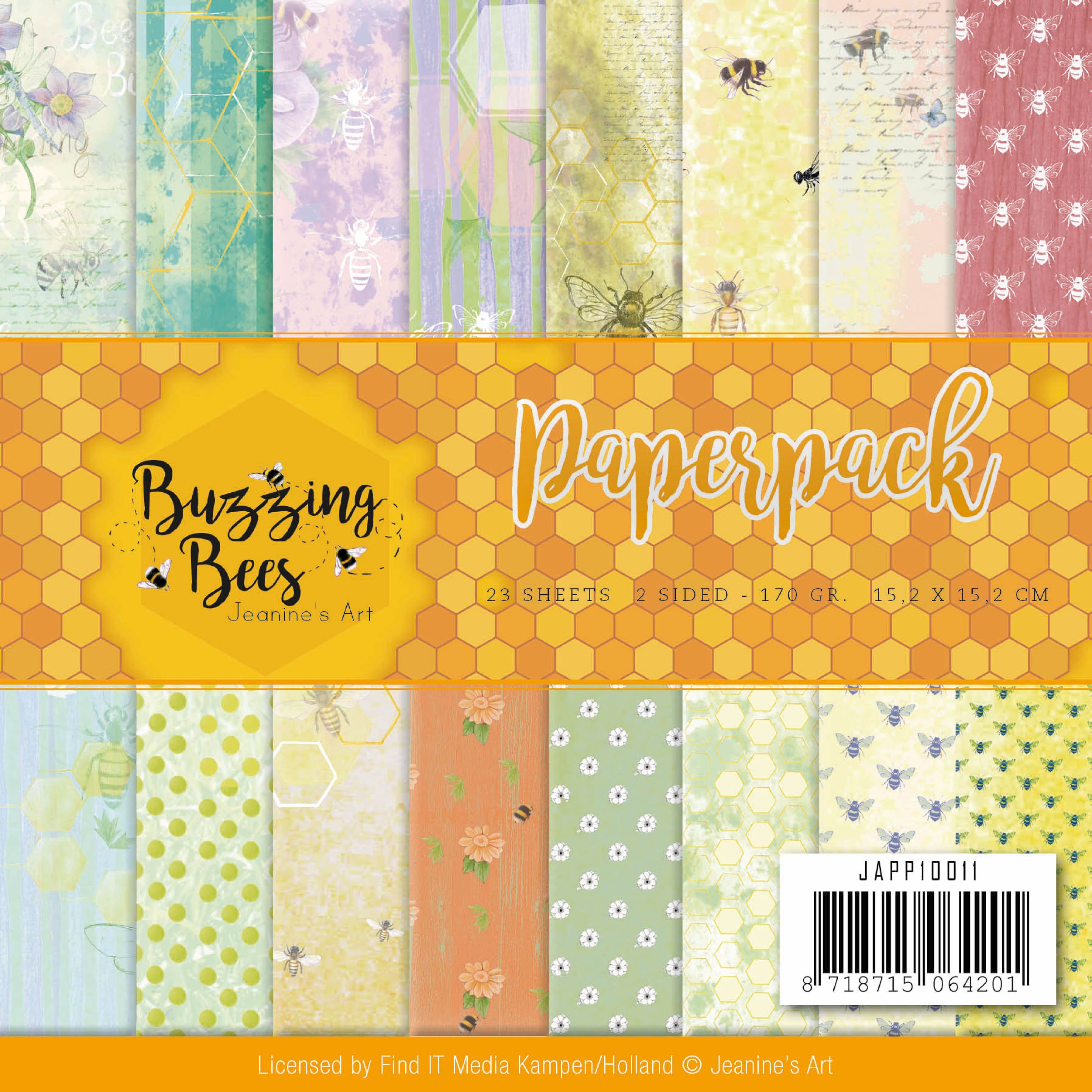 Find It Trading Jeanine's Art Paper Pack 6"X6" 23/Pkg-Buzzing Bees, Double-Sided Designs