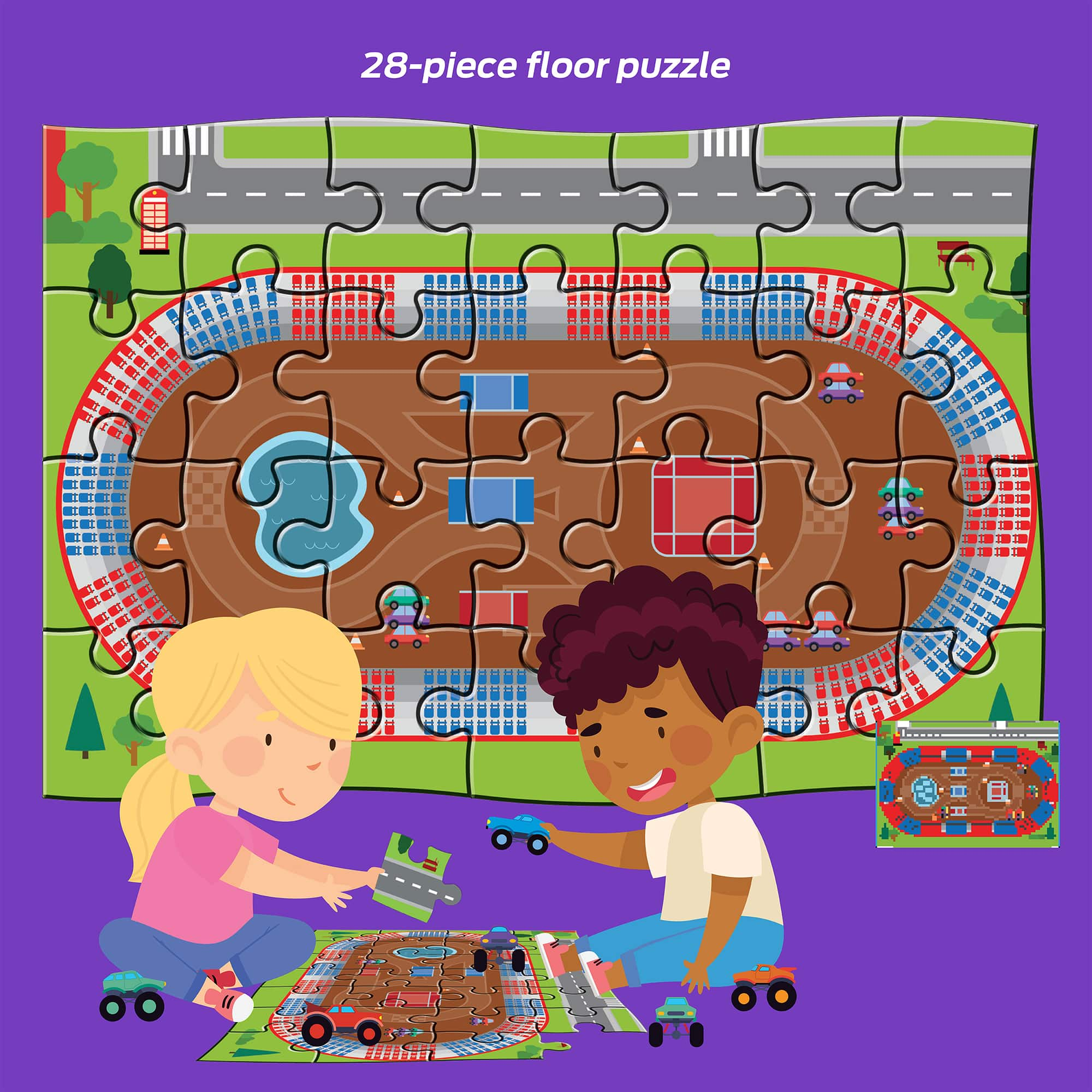 Hinkler Pull-Back and Go Monster Trucks Floor Puzzle