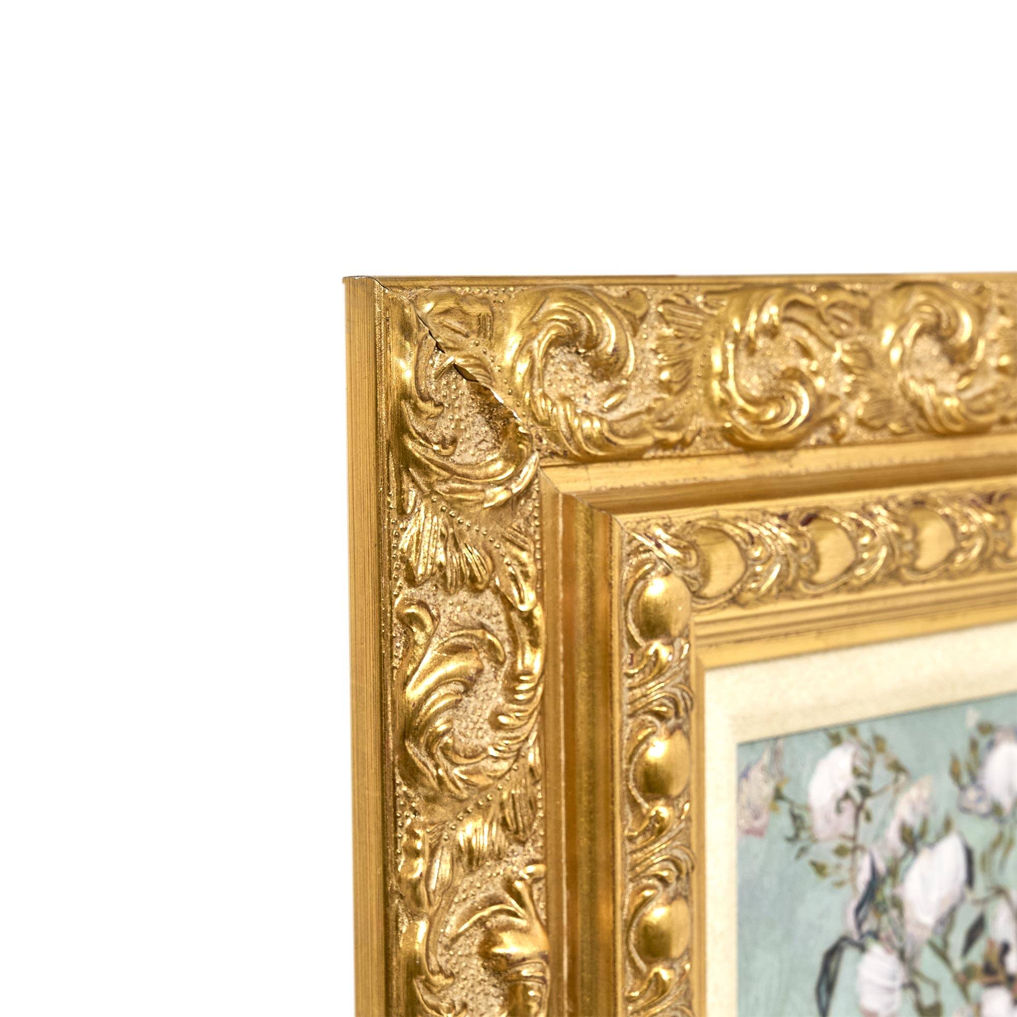 American Art Decor Ornate Framed Roses Canvas Print by Vincent van Gogh - 15.25&#x22; x 17.25&#x22;