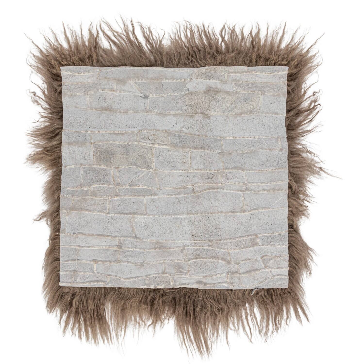 Hello Honey® 16" x 16" Charcoal Mongolian Lamb Fur Seat Cover