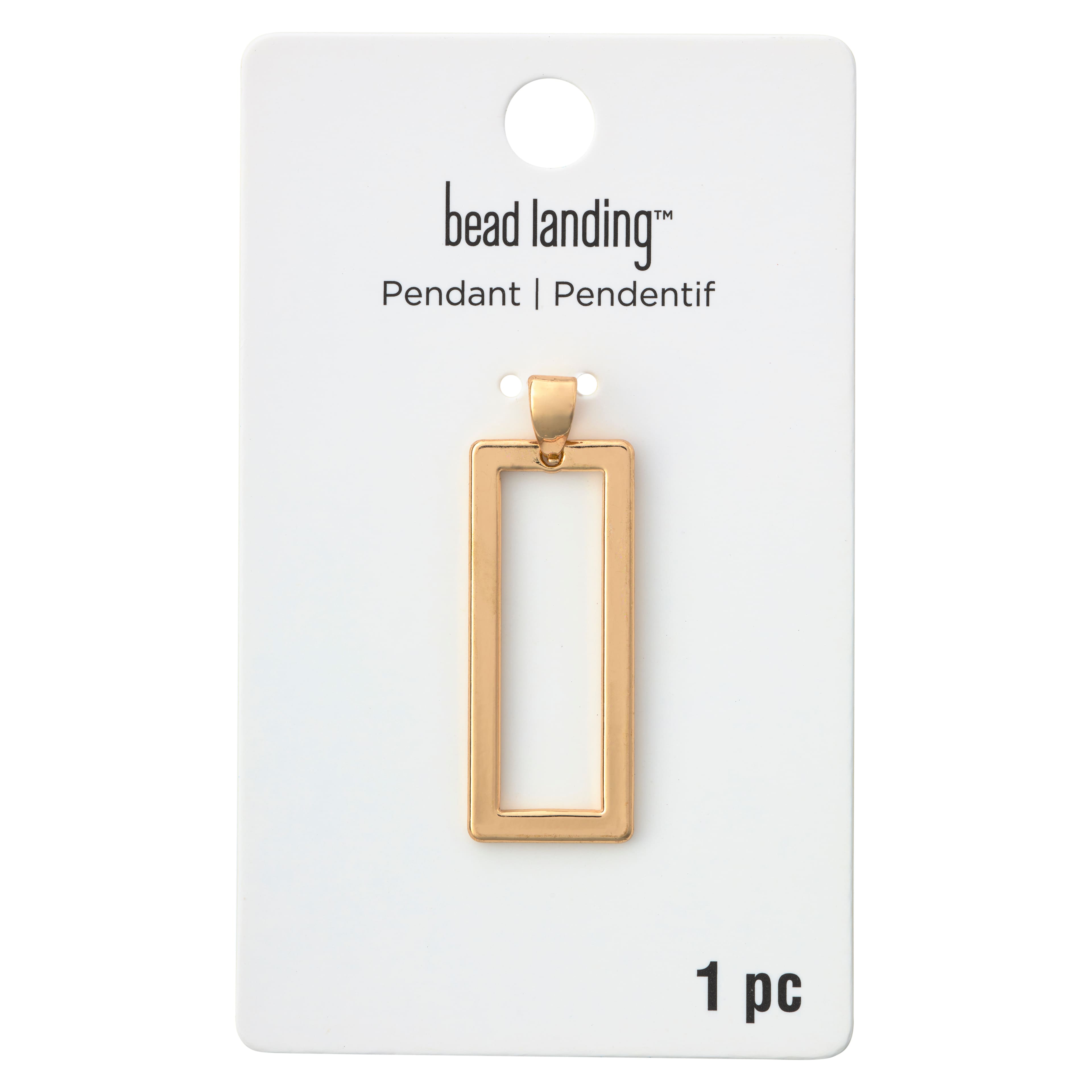 Gold Open Rectangle Pendant by Bead Landing™