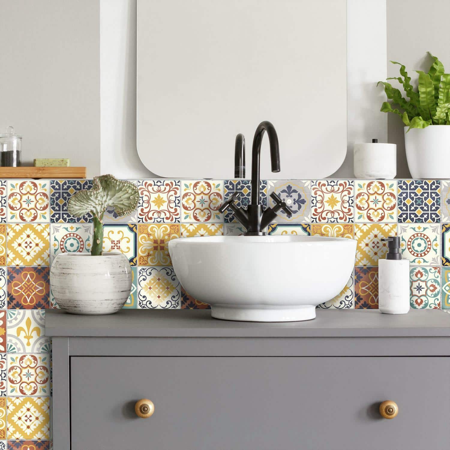 RoomMates Spanish Terracotta Tile Peel & Stick Backsplash