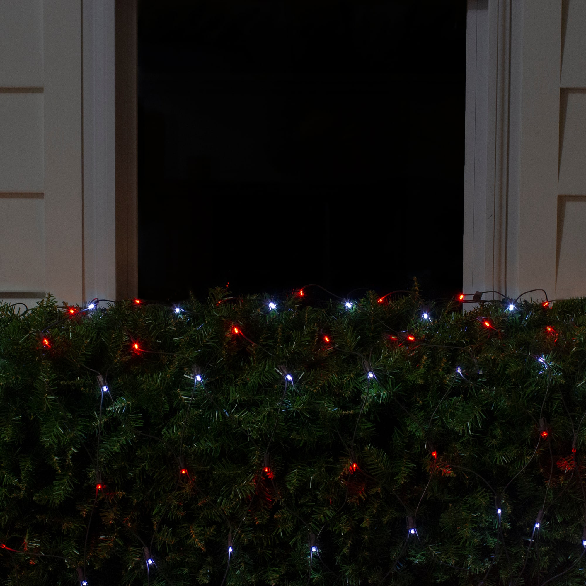 4' x 6' Red and White Micro LED Net Style Christmas Lights Brown Wire