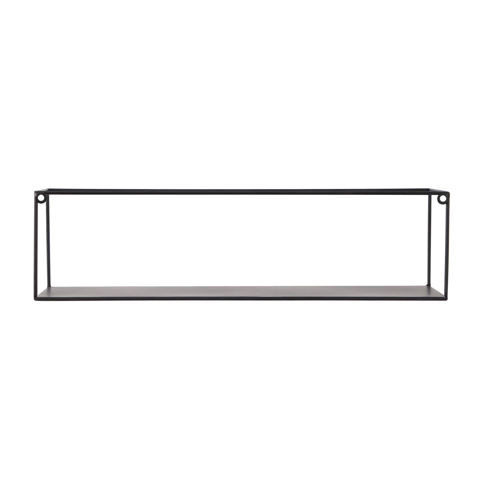 Black Metal Modern Wall Shelf, Set of 2 24", 23"