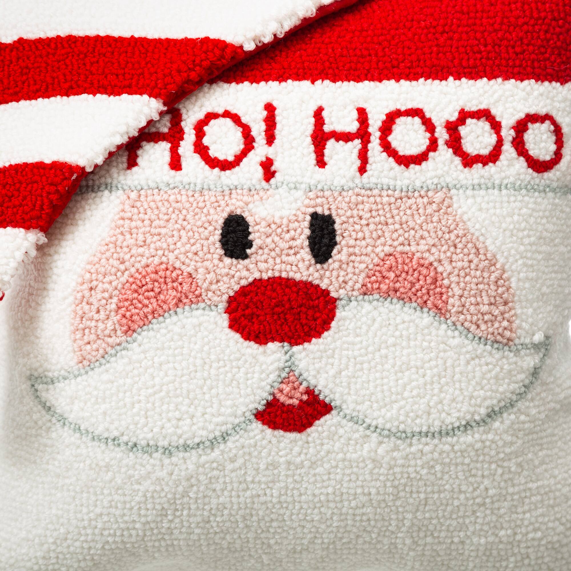 Glitzhome&#xAE; Hooked 3D Santa &#x26; Snowman Throw Pillow Set