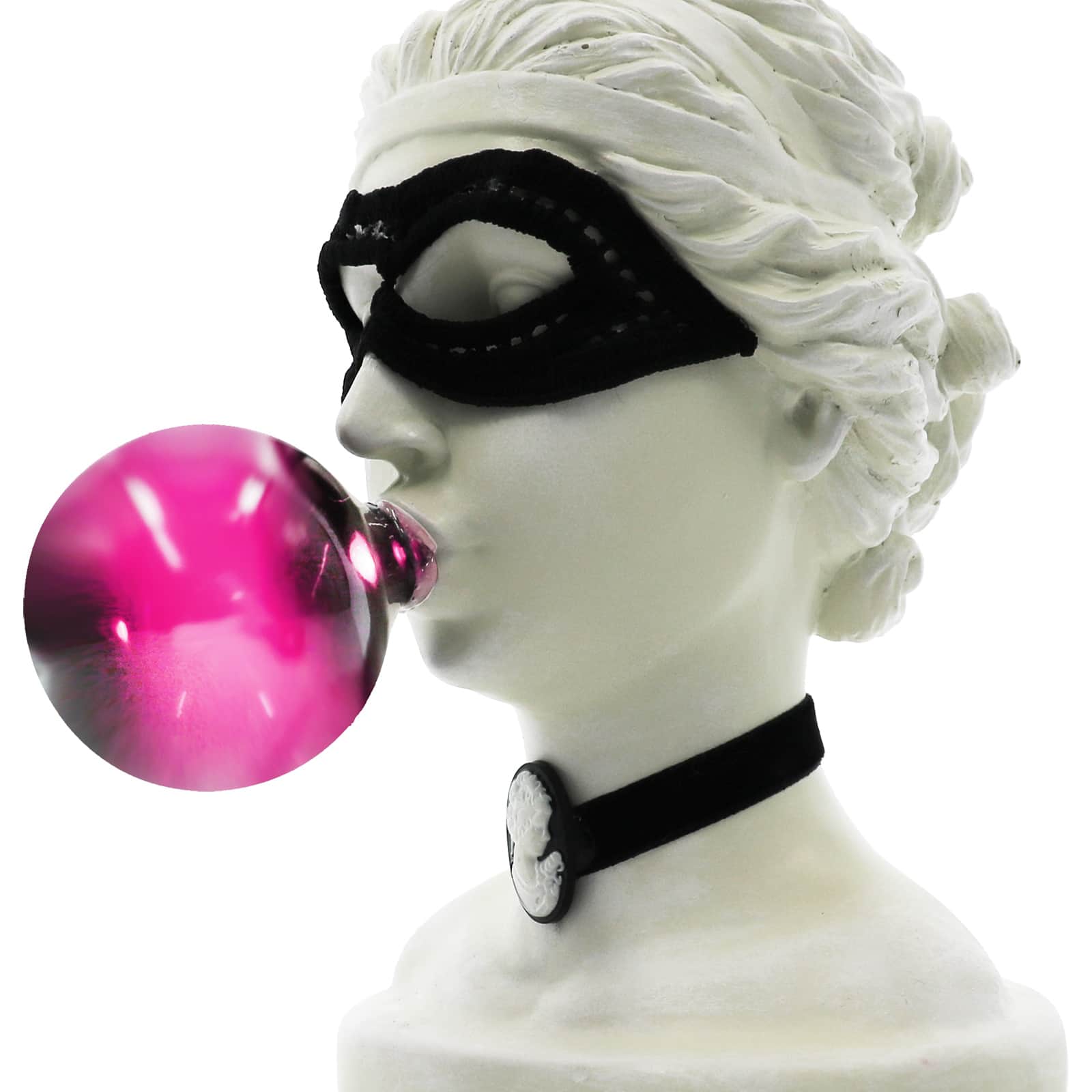 7.5&#x22; Light Up Bubble Gum Woman Bust Sculpture by Ashland&#xAE;