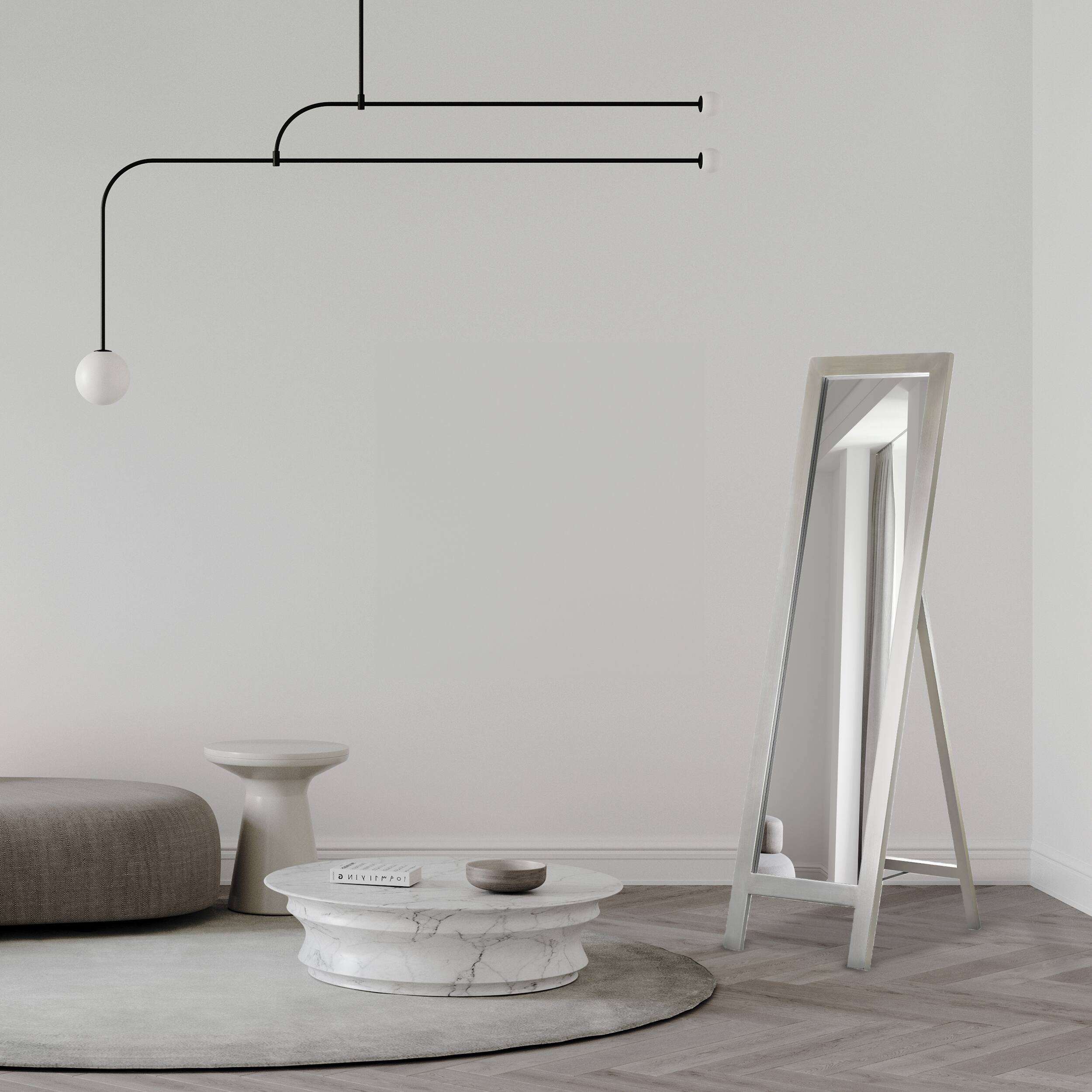 Head West Brushed Nickel Full Size Free Standing Easel Dressing Mirror - 18" x 64"