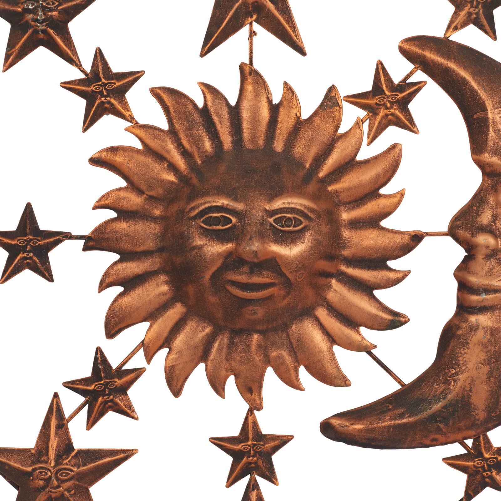 Brown Sun & Moon Rustic Metal Wall Decor