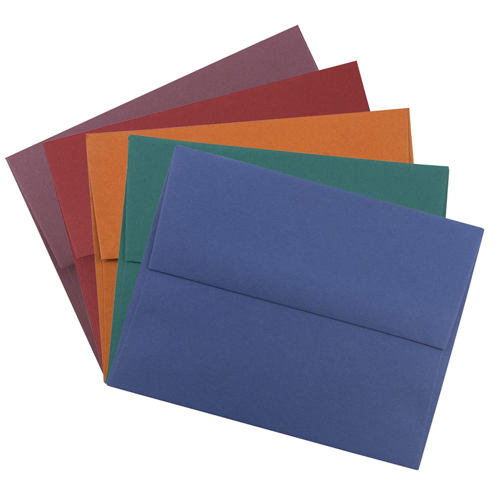 JAM Paper 4.375&#x22; x 5.75&#x22; Dark Assorted Premium Invitation Envelopes, 125ct.