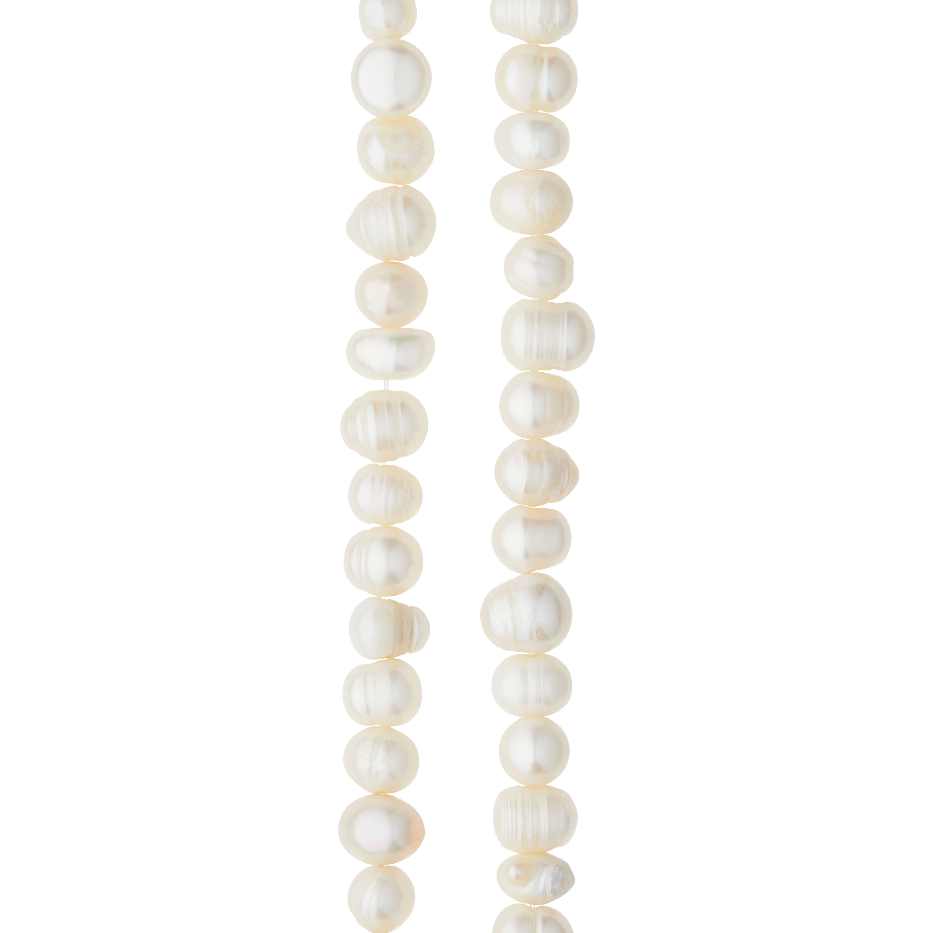 12 Pack: White Pearl Rondelle Beads, 8mm by Bead Landing™