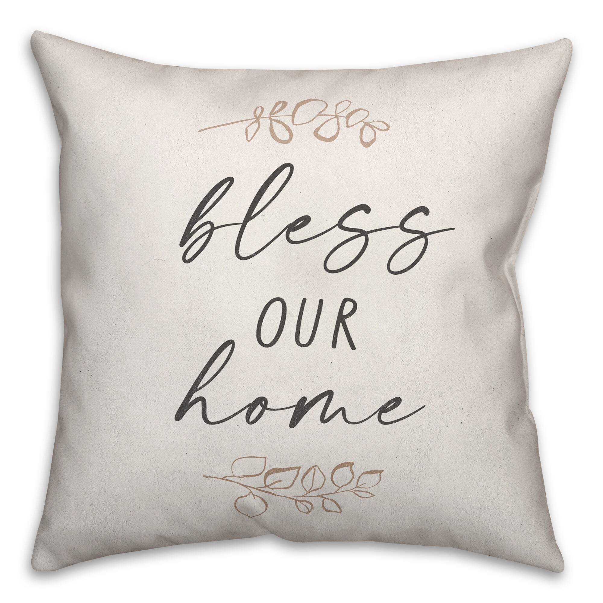 Bless Our Home Leaf Indoor/Outdoor Throw Pillow
