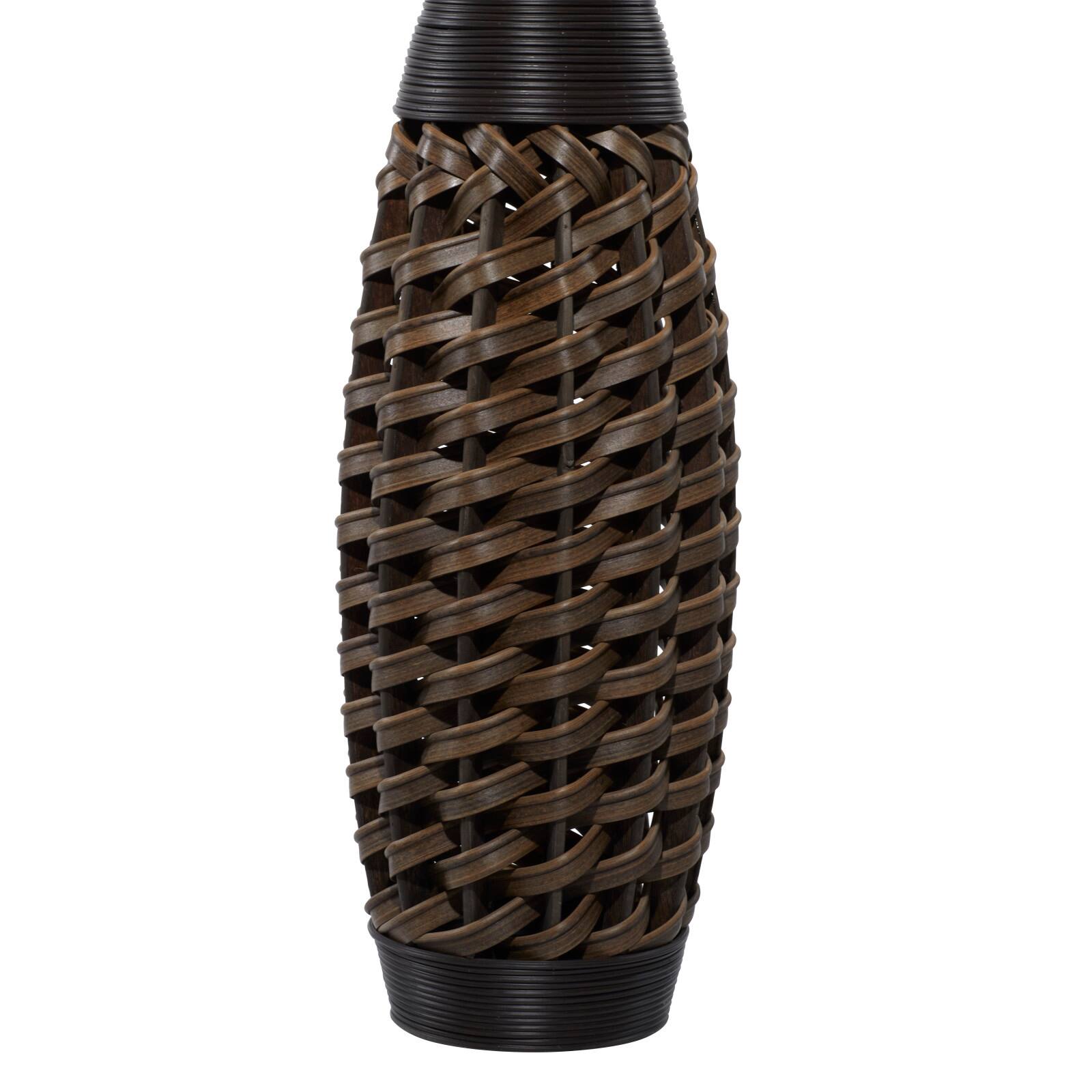 Brown Rattan Coastal Style Vase, 48&#x22; x 12&#x22; x 12&#x22;