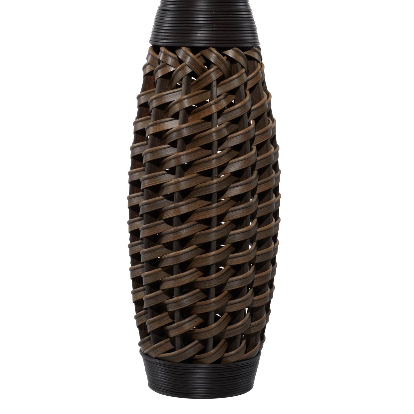 Brown Rattan Coastal Style Vase, 48" x 12" x 12"